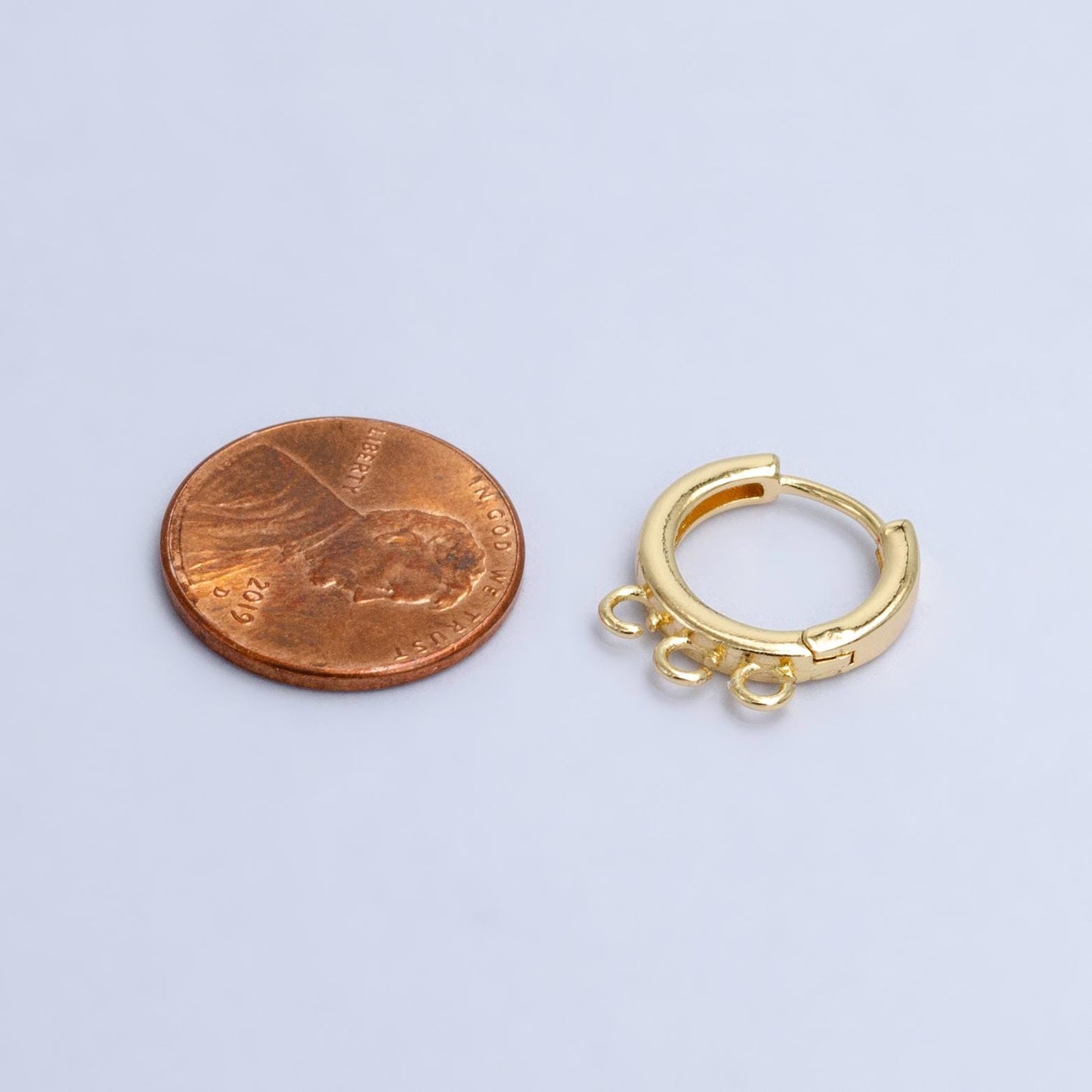 Triple Ring Add-on Thin Hoop Earring 16K Gold Filled Supply | Z-1011