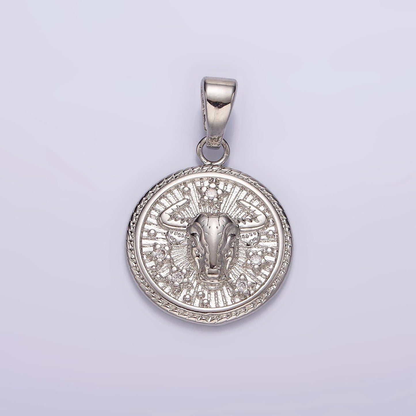 Dainty Zodiac Horoscope Sign Constellation Medallion Pendant Charm Textured Coin Decorative Edge for Necklace Jewelry Making, A1701--1706