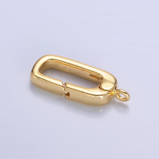 24K Gold Filled Closed Link Clasp Spring Push Gate Oval Clasp for Charm Holder DIY Jewelry Finding Necklace Charm Supply Z898