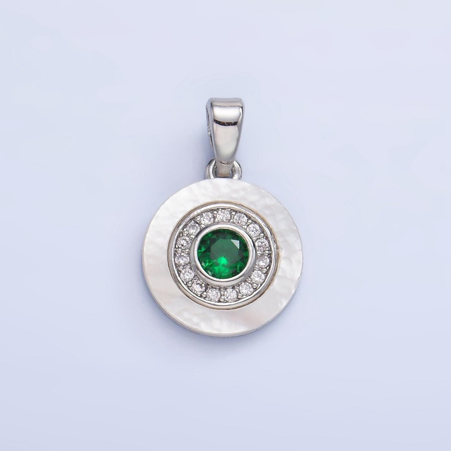 Colorful CZ Evil Eye Freshwater Pearl Gold Bezel Charm Evil Eye Round Shaped Gold Filled Pendant AA1038