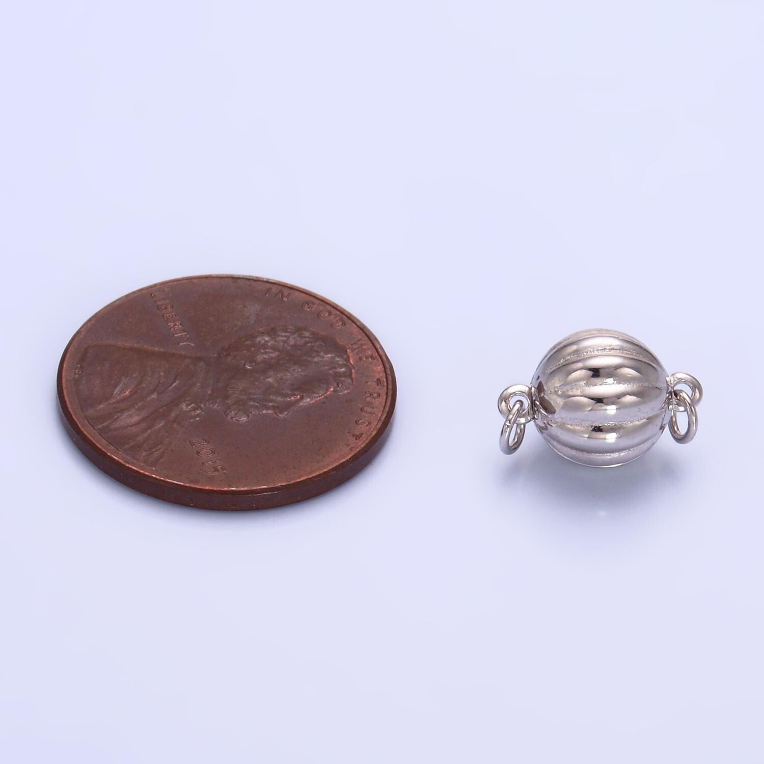 S925 Sterling Silver Magnetic Jewelry Clasp Silver Ball Clasp Dainty Round Faceted Style Clasp for Jewelry Making Findings SL548