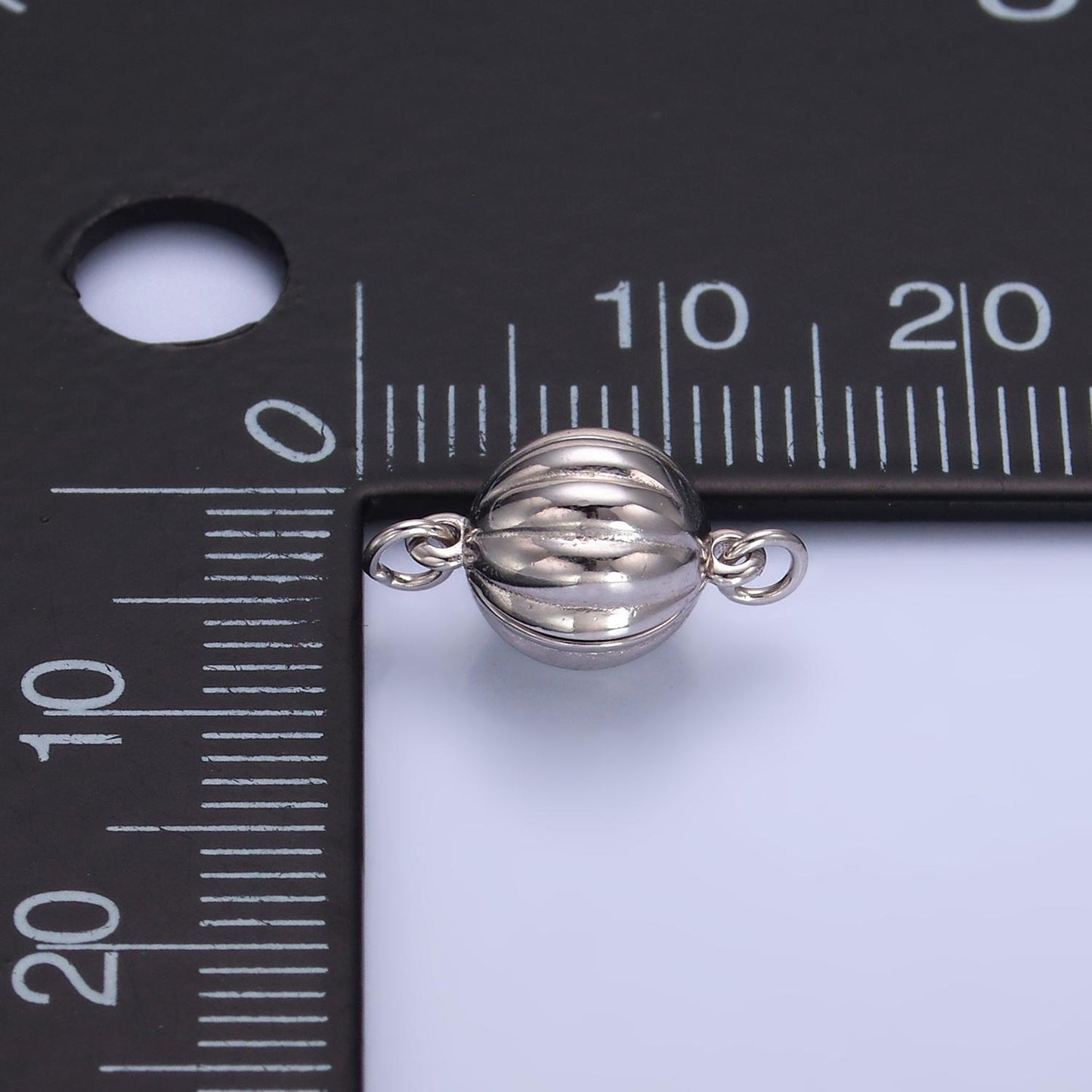 S925 Sterling Silver Magnetic Jewelry Clasp Silver Ball Clasp Dainty Round Faceted Style Clasp for Jewelry Making Findings SL548