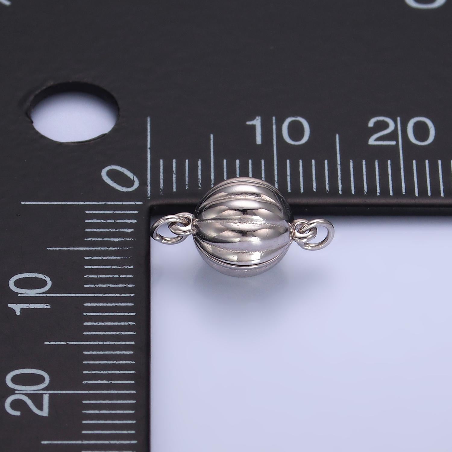 S925 Sterling Silver Magnetic Jewelry Clasp Silver Ball Clasp Dainty Round Faceted Style Clasp for Jewelry Making Findings SL548