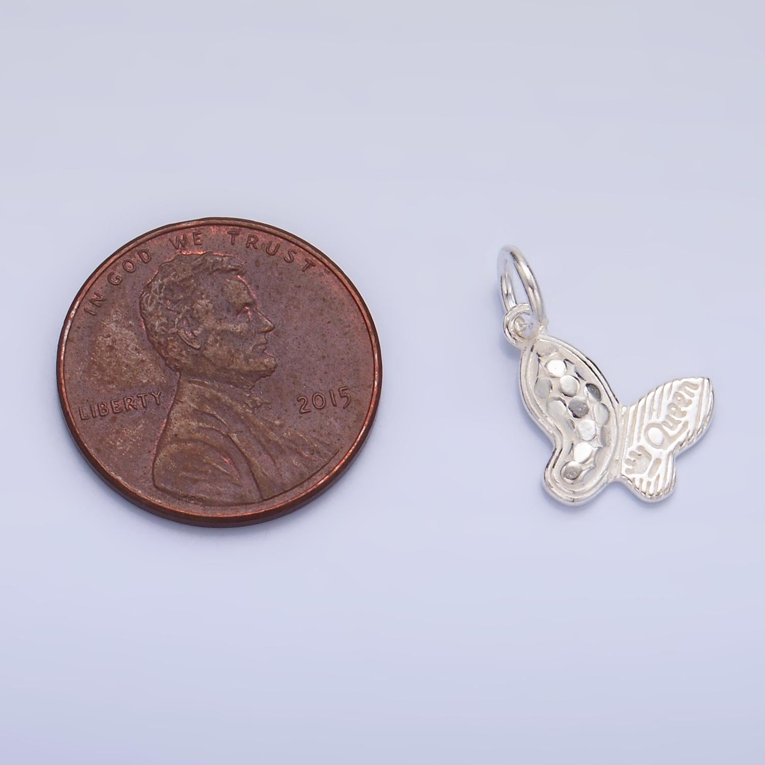 Sterling Silver Butterfly Charm Queen Charm for Minimalist Jewelry Making Supply SL-530