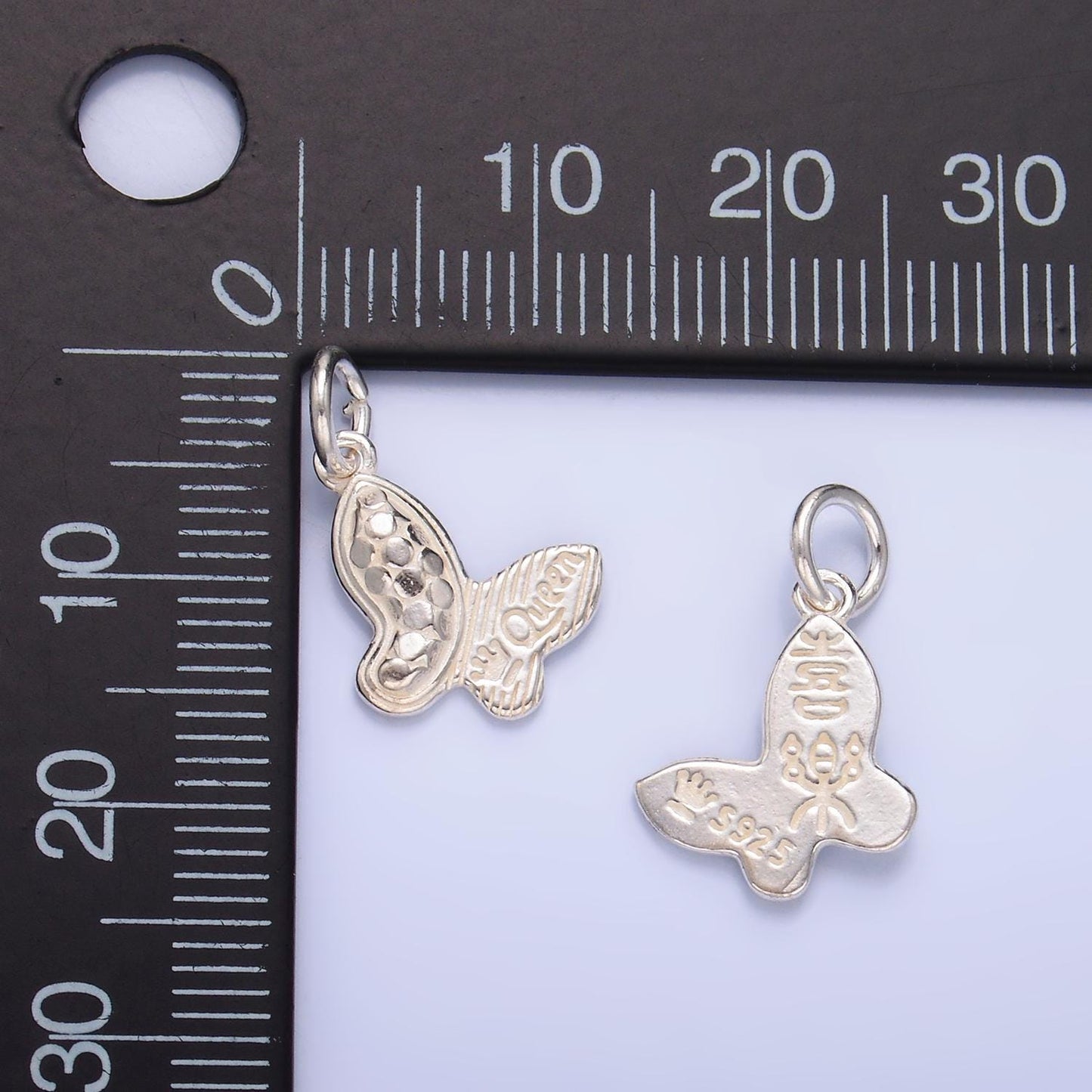 Sterling Silver Butterfly Charm Queen Charm for Minimalist Jewelry Making Supply SL-530