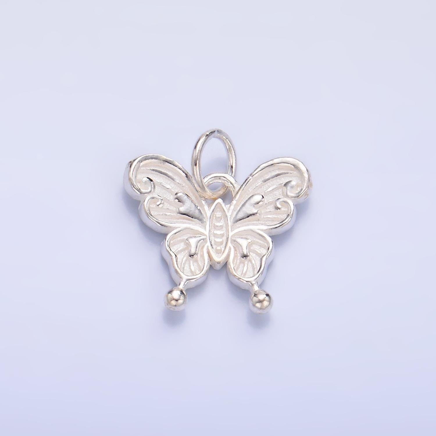 Butterfly Pendant Necklace in Sterling Silver Silver Butterfly Charm Dainty Silver Mariposa Charm Supply SL-531