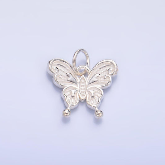 Butterfly Pendant Necklace in Sterling Silver Silver Butterfly Charm Dainty Silver Mariposa Charm Supply SL-531