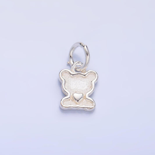 S925 Sterling Silver Bear Charm Silver Heart Polar Bear Charm SL-538