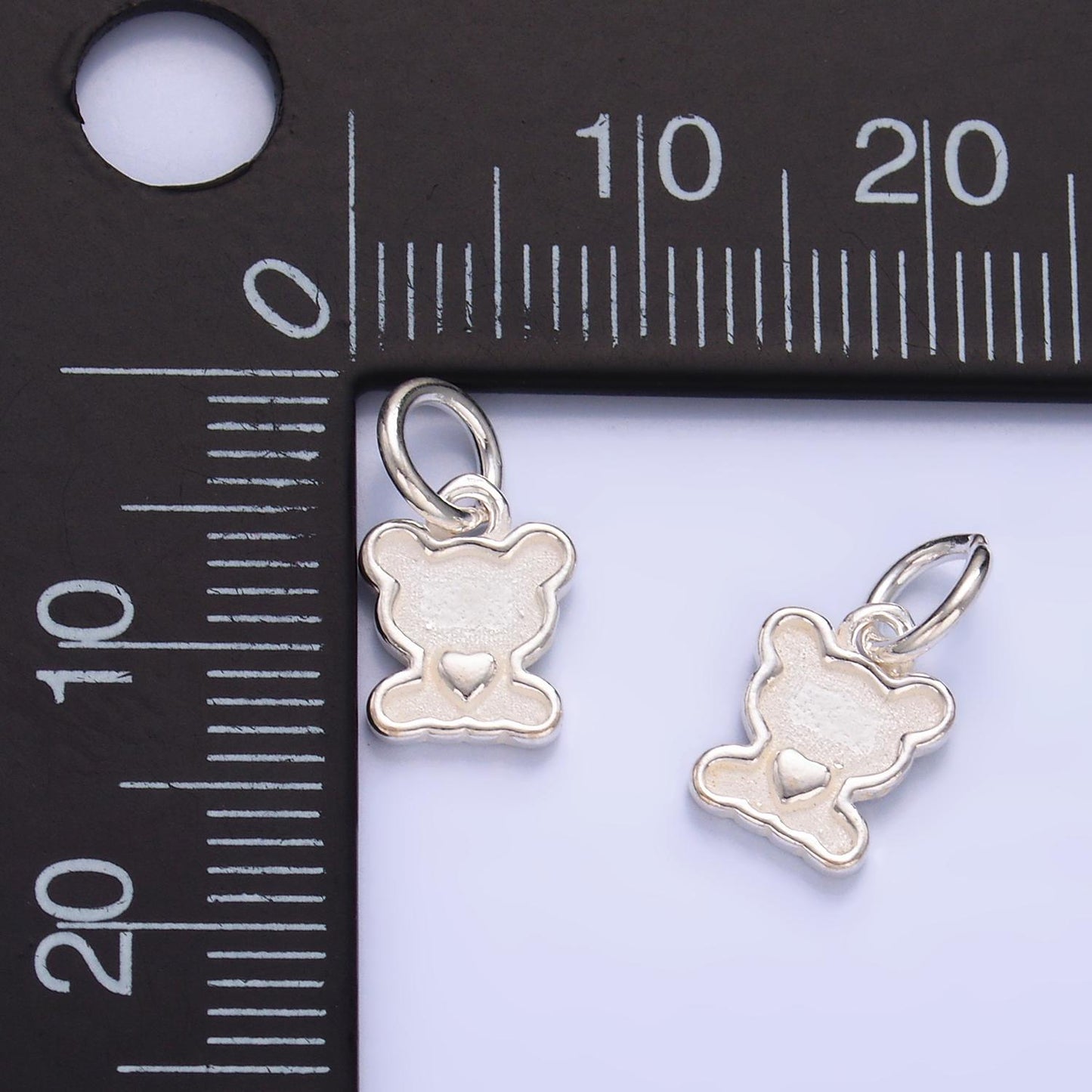 S925 Sterling Silver Bear Charm Silver Heart Polar Bear Charm SL-538
