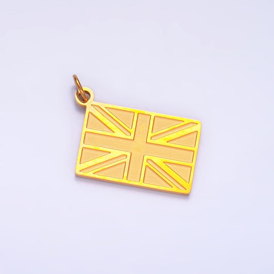 Gold Stainless Steel British Flag Pendant Union Jack Charm Flag England Pendant For Jewelry Making | P-A1438