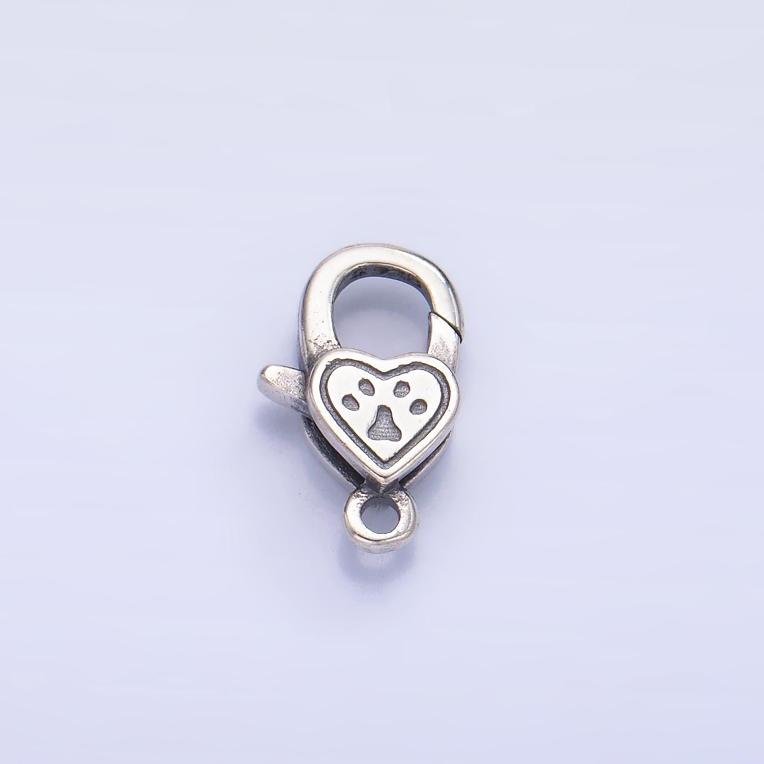 S925 Sterling Silver Love Heart Lobster Clasp Heart Trigger Clasp – Lobster Claw for Jewelry Making Supplies | SL-544
