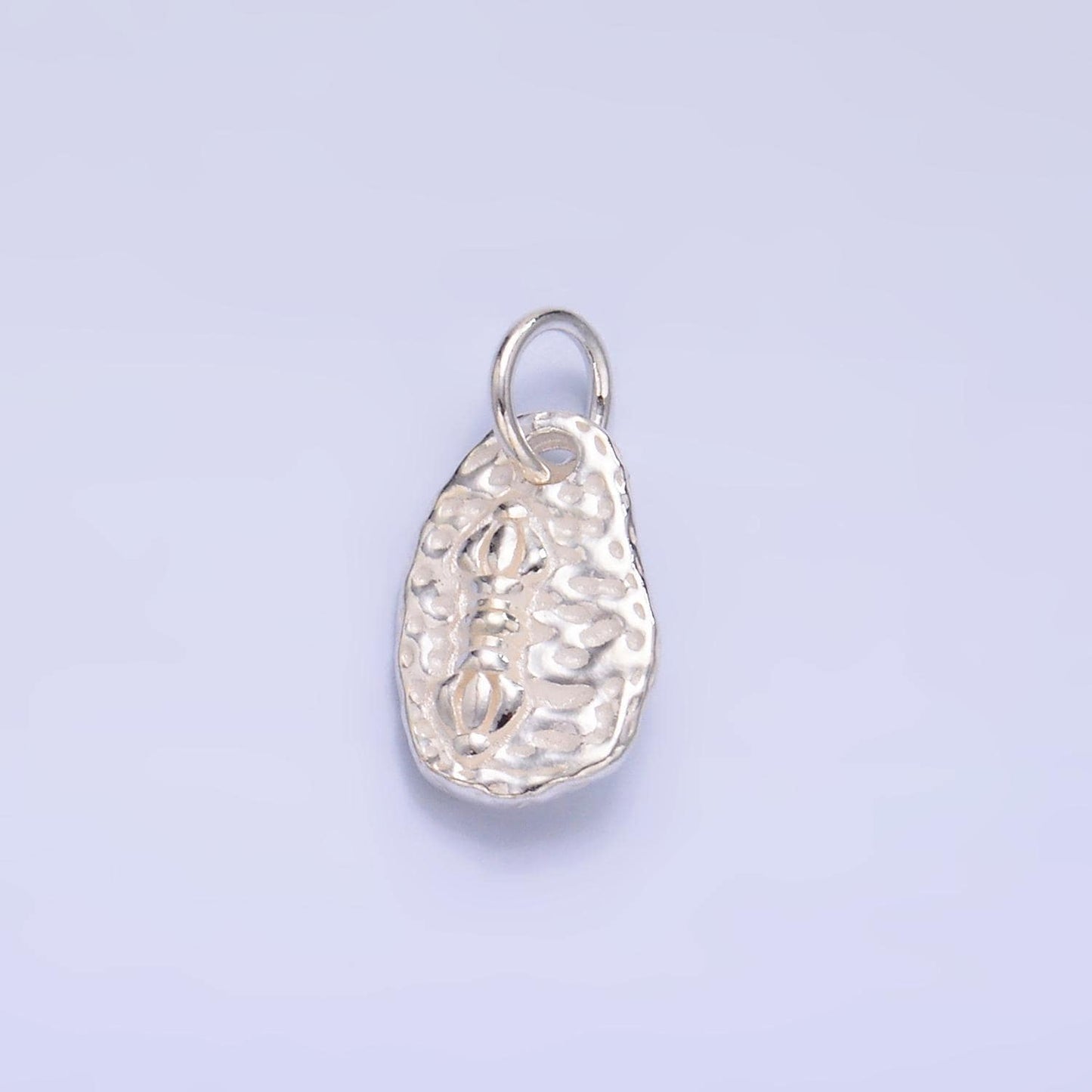 Mini Silver Abstract Jingle Bell Charm Rustic Christmas Jewelry Bracelet Earring Necklace Component Add on Charm S925 Sterling Silver SL535