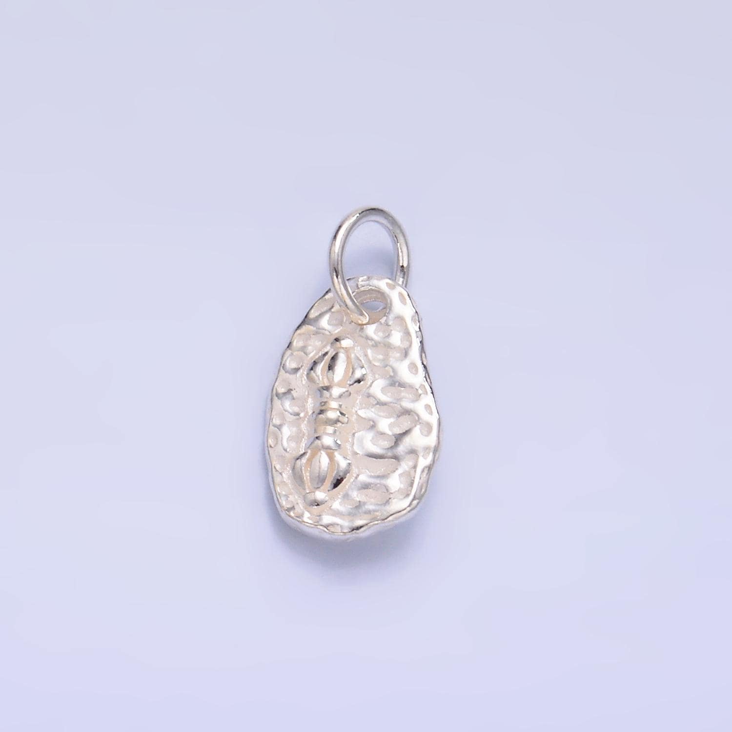 Mini Silver Abstract Jingle Bell Charm Rustic Christmas Jewelry Bracelet Earring Necklace Component Add on Charm S925 Sterling Silver SL535