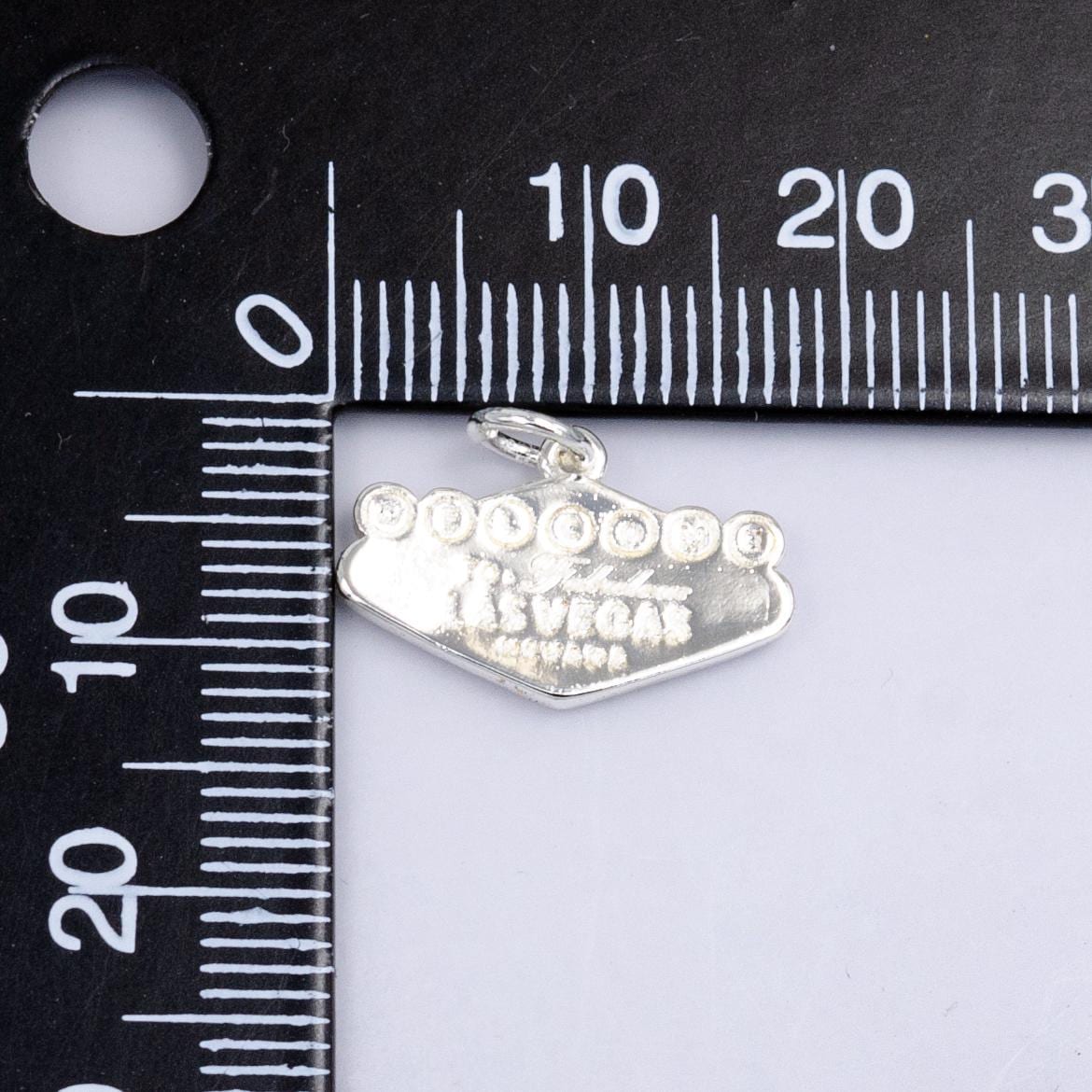 Silver Welcome to Las Vegas Charm for Charm Bracelet. Vegas Charm, Nevada Pendant Travel Charm Inspired W221