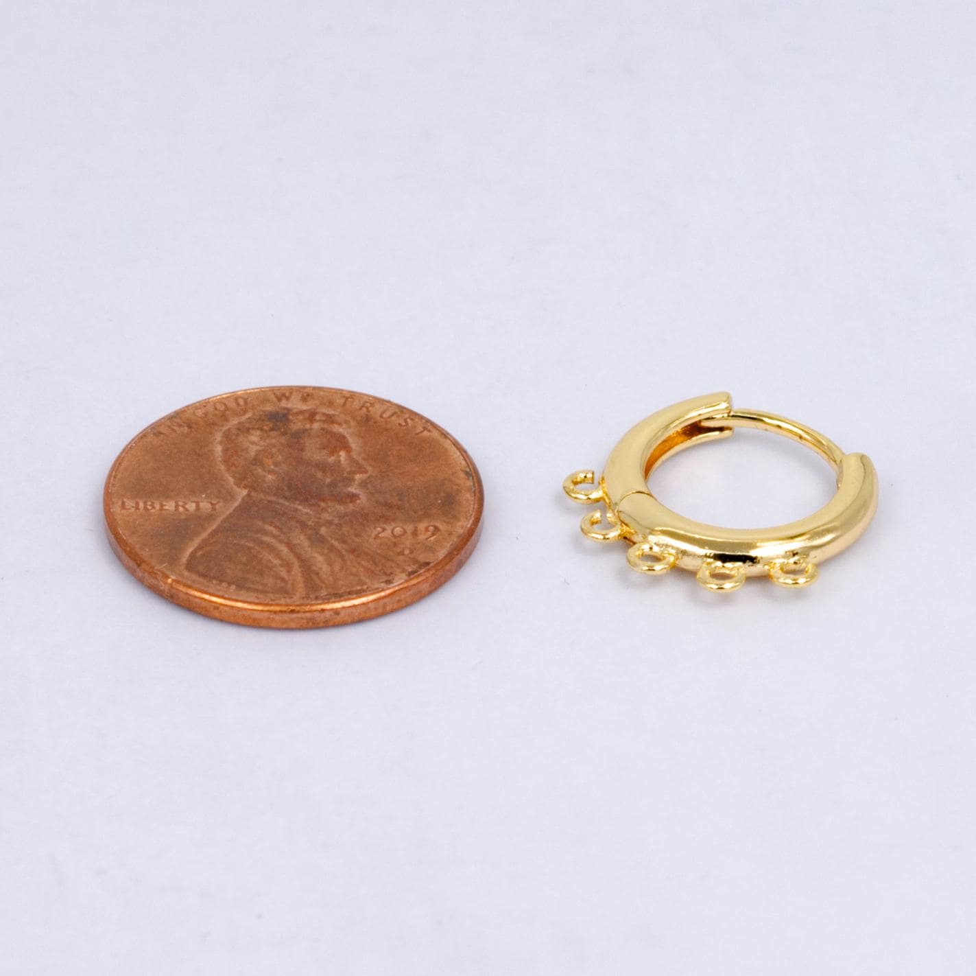 1pair 14 mm Dainty Gold Filled Huggie w/ 5open link Lever Back Hoop earring making for Earring Charm Making Finding Z1019