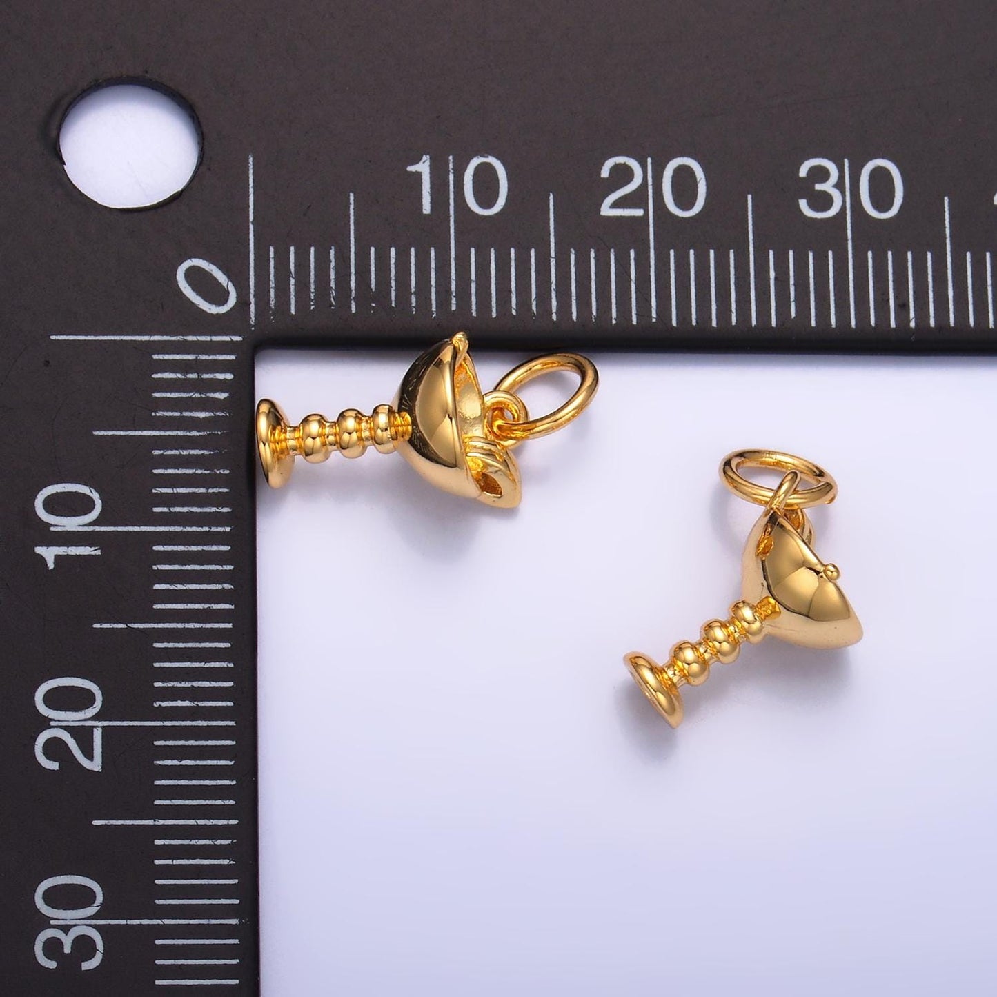 Gold Wine Glass Charms 24K Gold Filled Wine Glass Pendant for Bracelet Necklace DIY Jewelry Making Supply W231