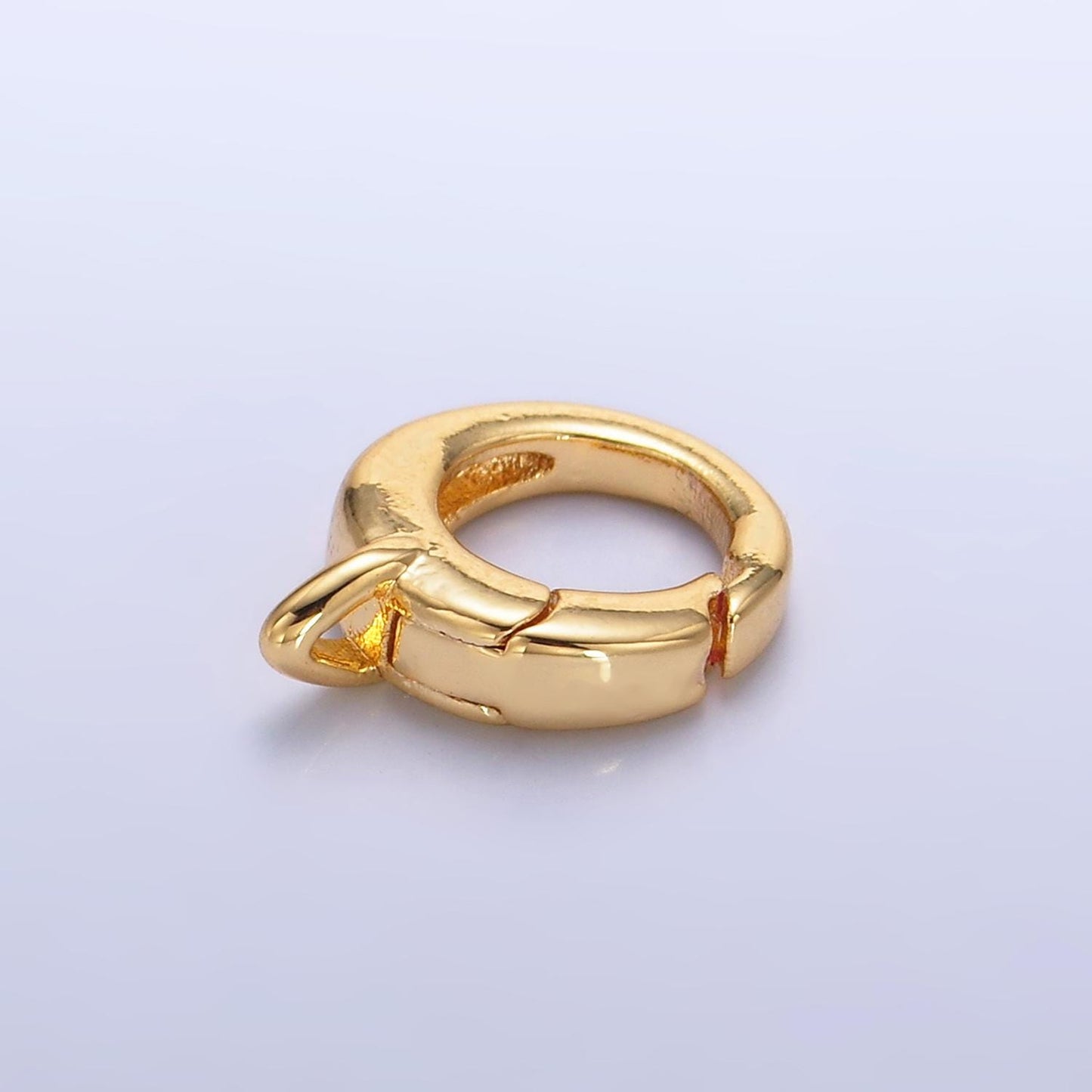 24K Gold Filled Round Bail Enhancer Charm Holder with Push Spring Gate Ring for Necklace Charm Supply Jewelry Making Z1022