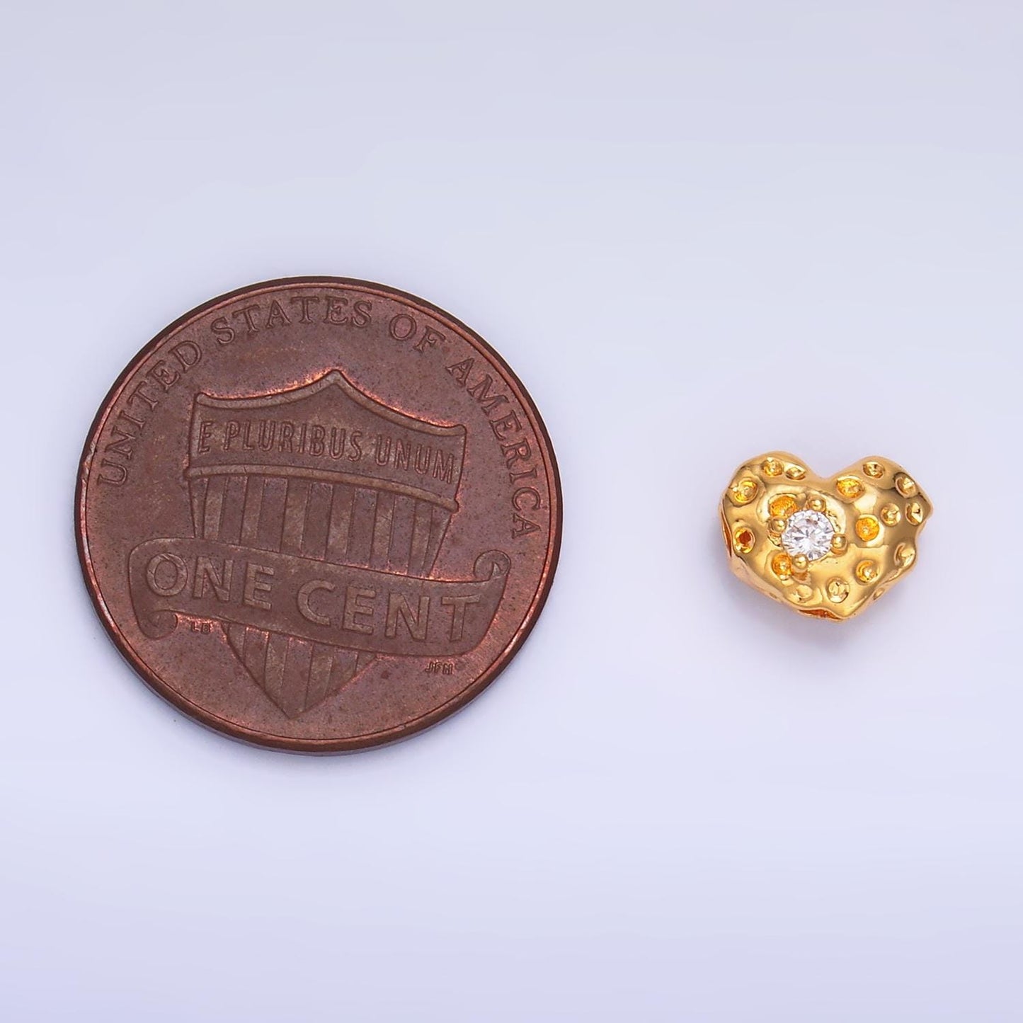 Mini Rustic Heart Gold Filled Bead For Necklace , Hearts Spacer Beads, Gold Abstract Bead Charms, Jewelry Supply Bracelet Component B179