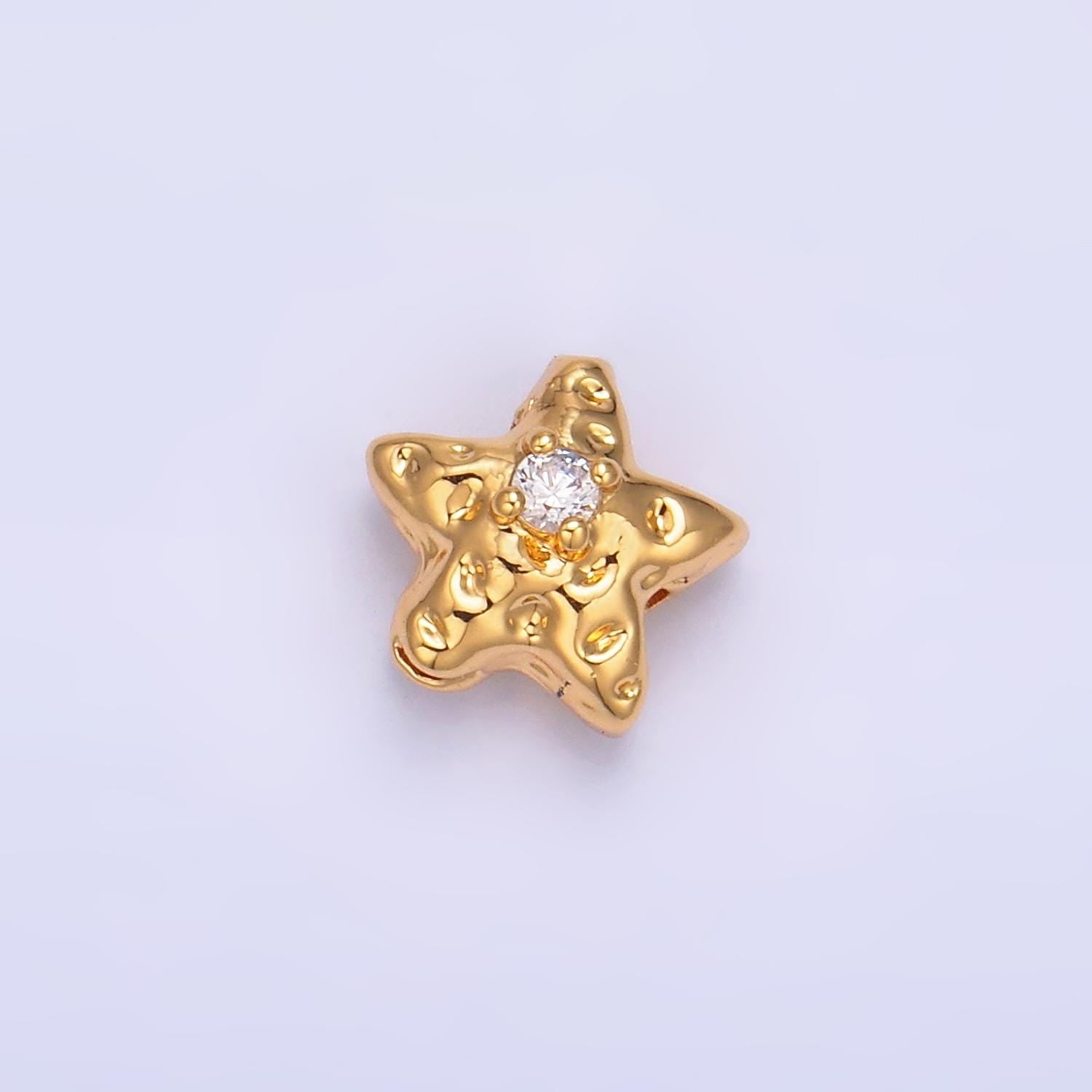 Mini Rustic Star Gold Filled Bead For Necklace Star Spacer Beads, Gold Abstract Bead Charms, Jewelry Supply Bracelet Component B171