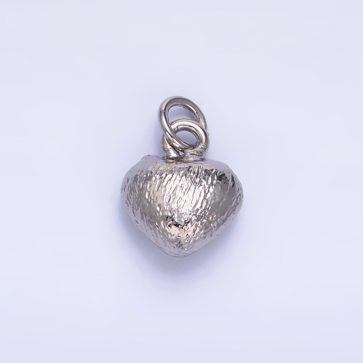 Mini Brushed Metal Gold Love Heart Charm 24K Gold Filled Puffy Heart Charm for Bracelet Necklace Pendant | W265