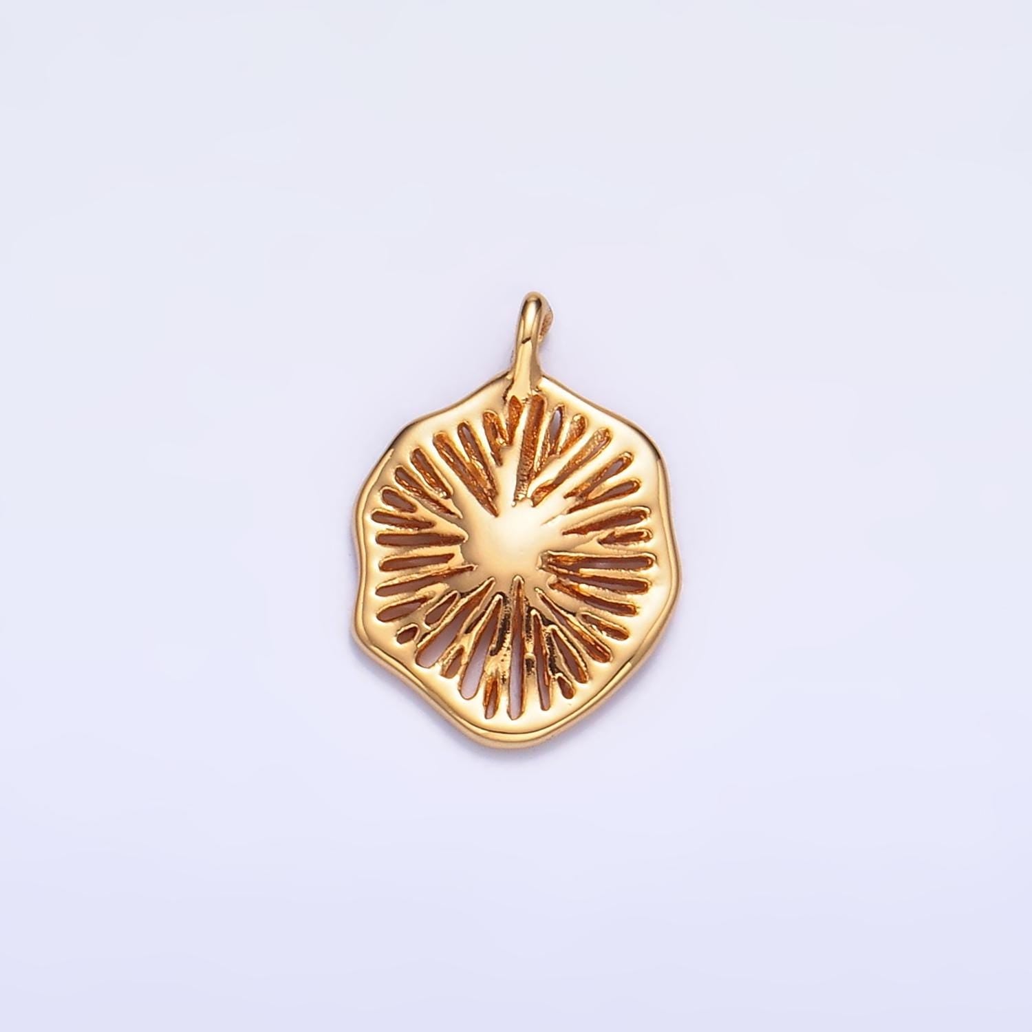 14K Gold Filled Abstract Flower Charm Minimalist Floral Pendant Spring Garden Summer Jewelry Inspired | W261