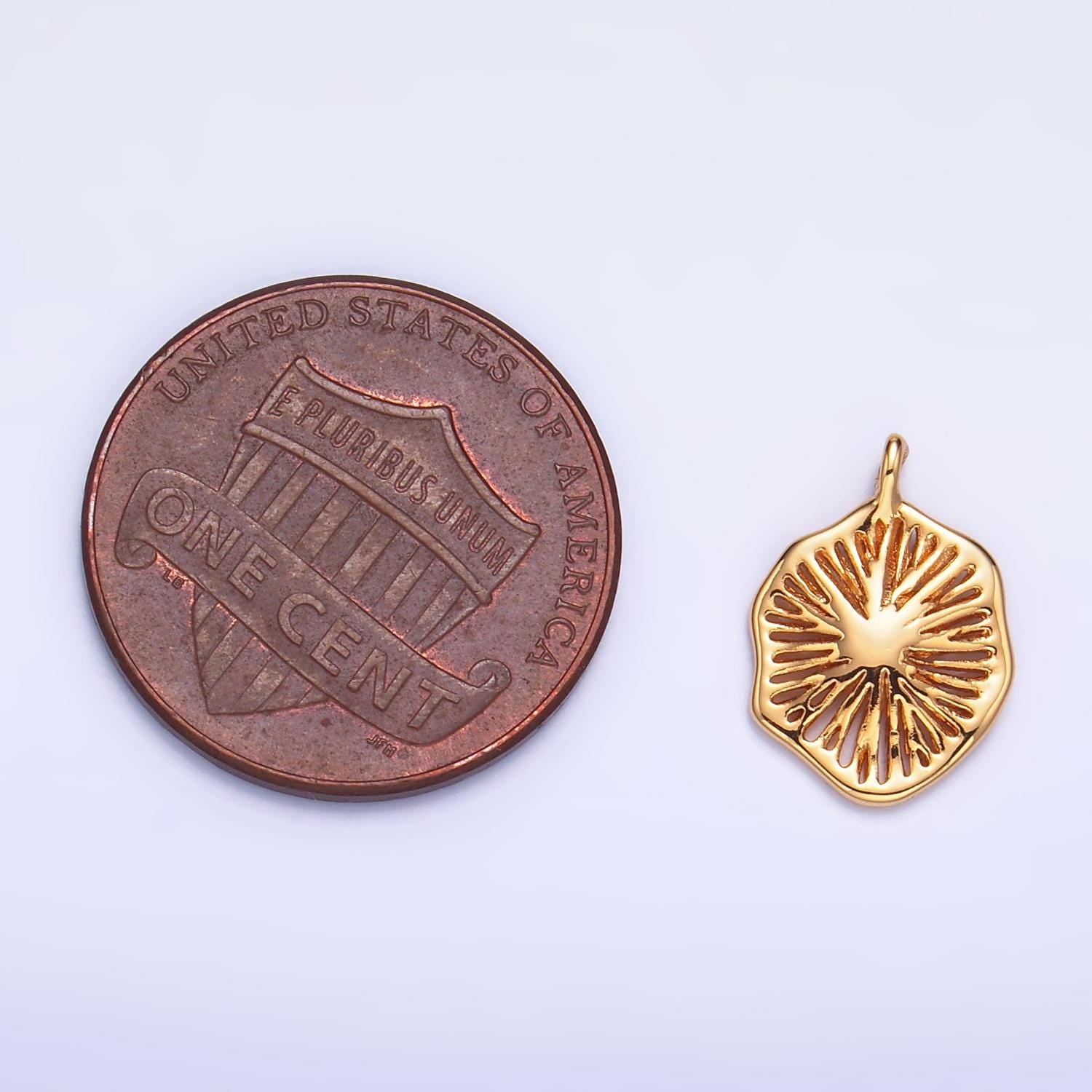 14K Gold Filled Abstract Flower Charm Minimalist Floral Pendant Spring Garden Summer Jewelry Inspired | W261