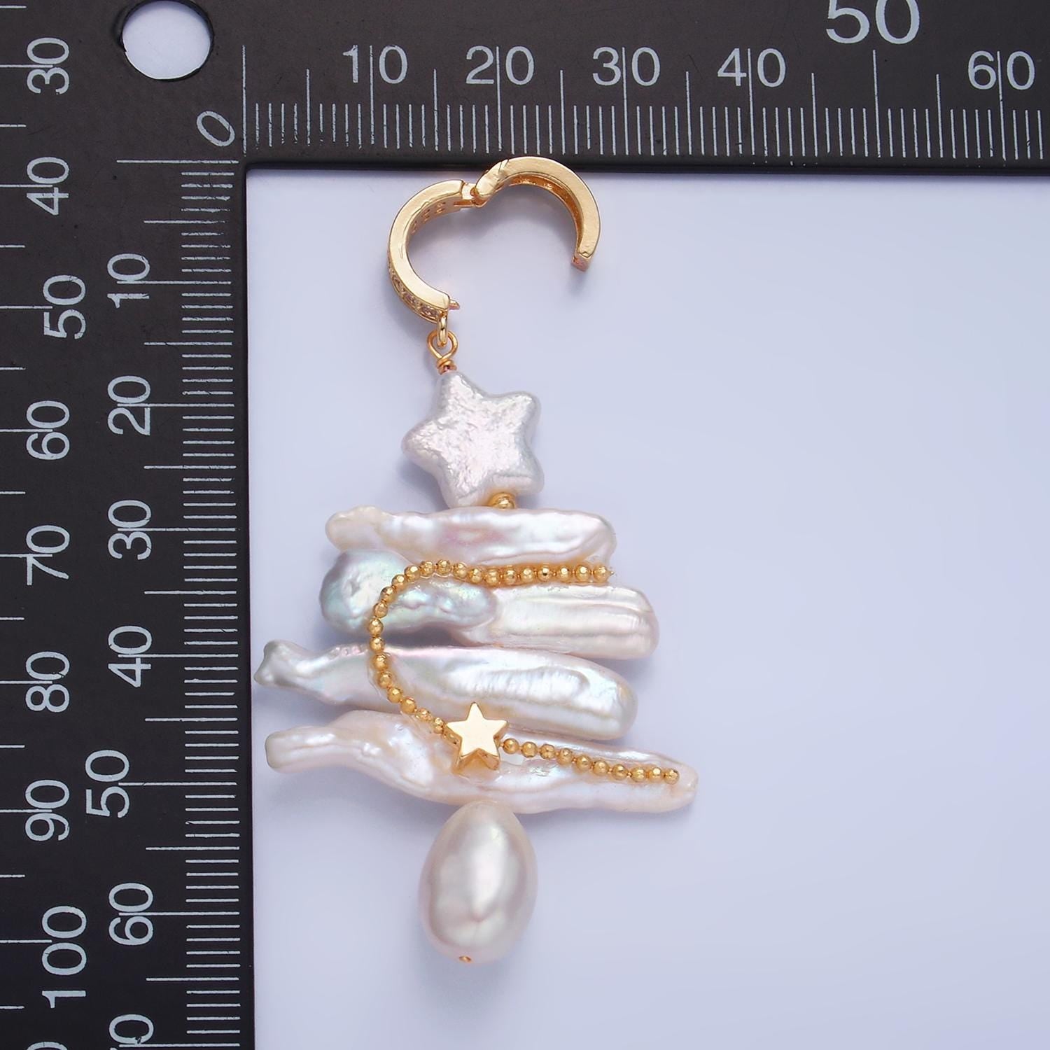Pearl Christmas Tree necklace Pendant White Christmas Charm Necklace for Holiday Season Statement Necklace Unique Handmade Pearl P-1937