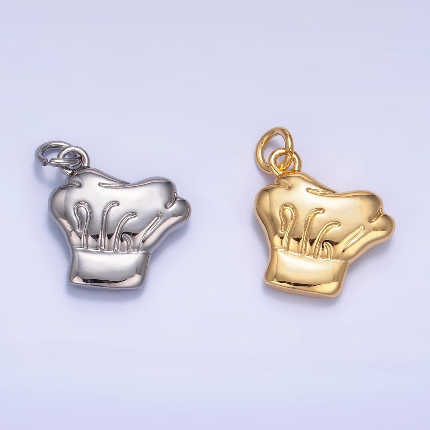 Mini Chef Hat Charm for Charm Bracelet Necklace Earring Component Silver Hat Chef Kitchen Crew Jewelry Gift Idea w238