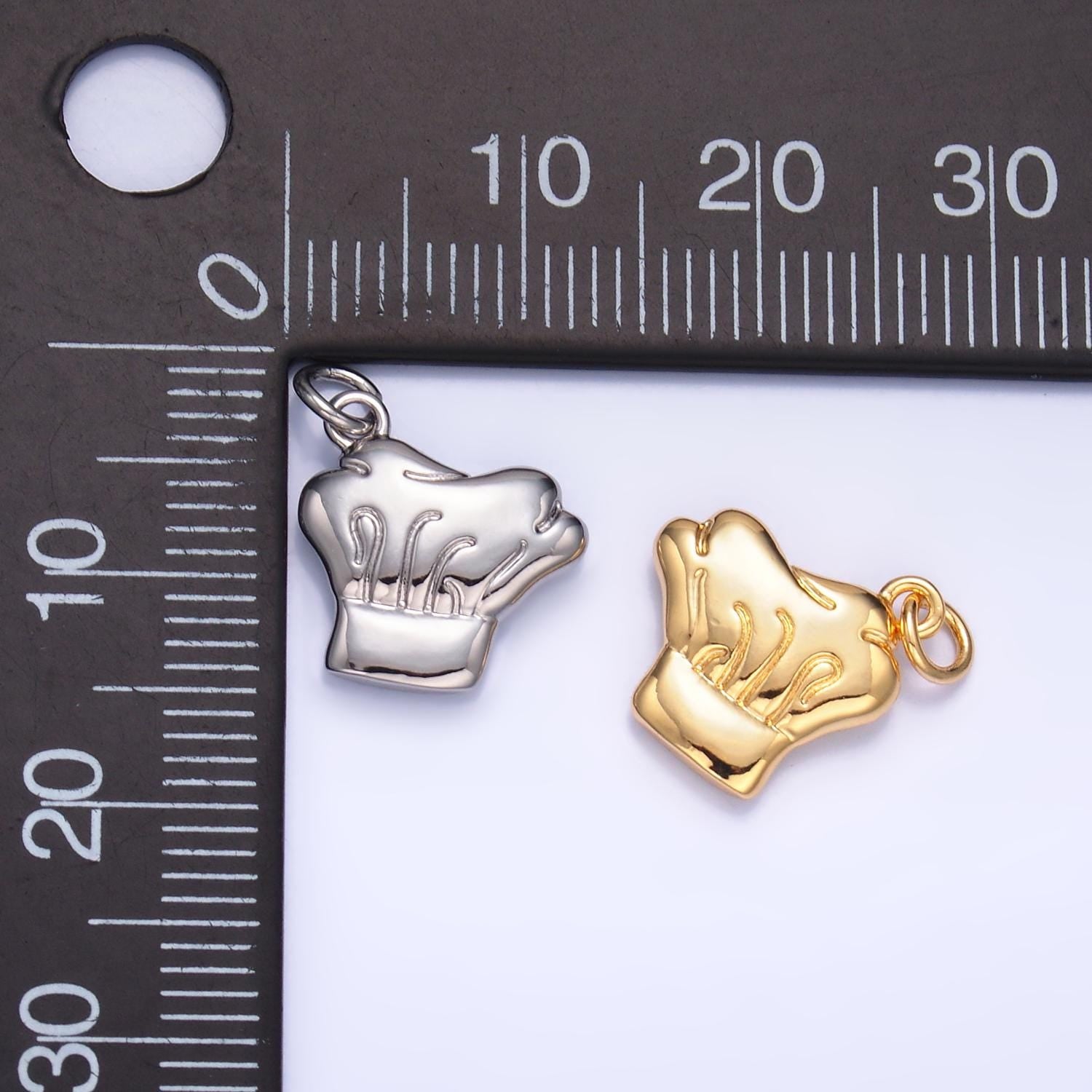 Mini Chef Hat Charm for Charm Bracelet Necklace Earring Component Silver Hat Chef Kitchen Crew Jewelry Gift Idea w238