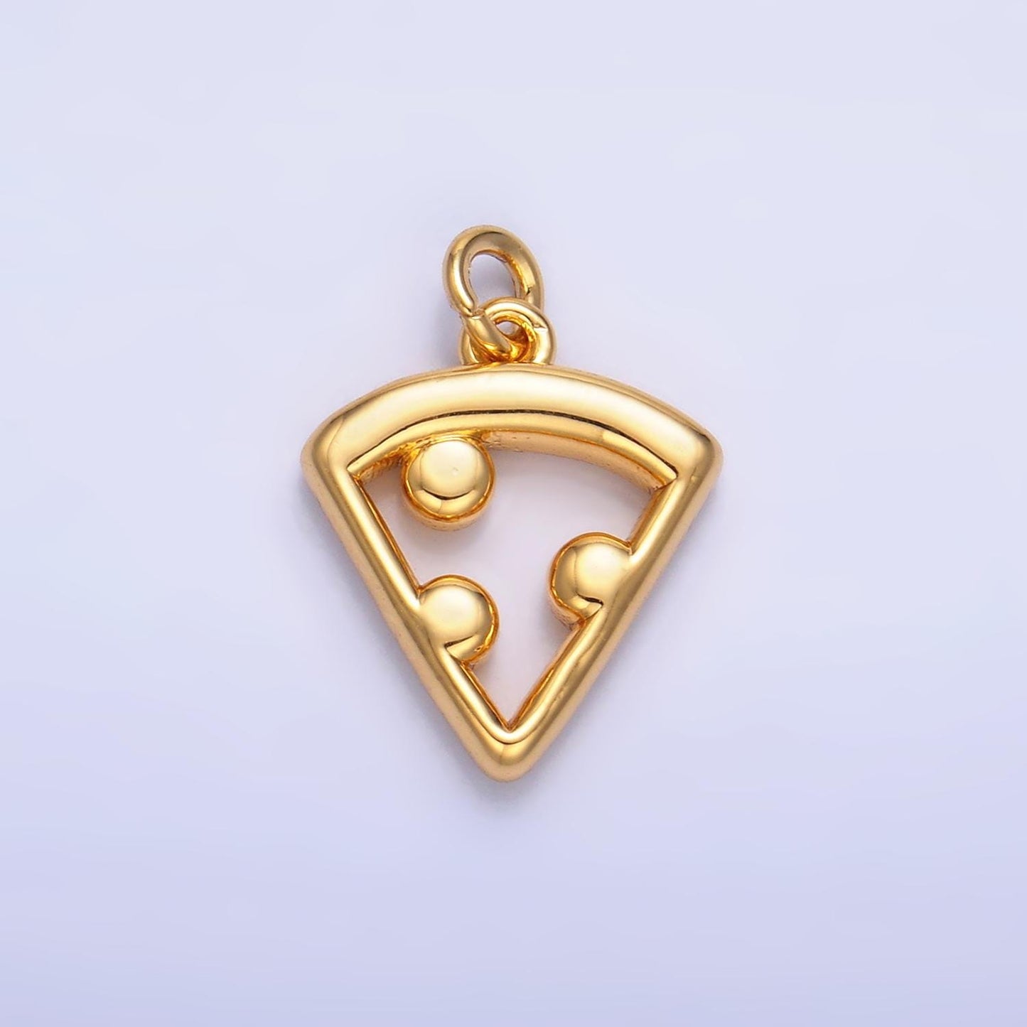 Mini Gold Filled Pizza Charm Open Peperoni Pizza Pendant for Bracelet Necklace Earring Component Jewelry Making Supply W219