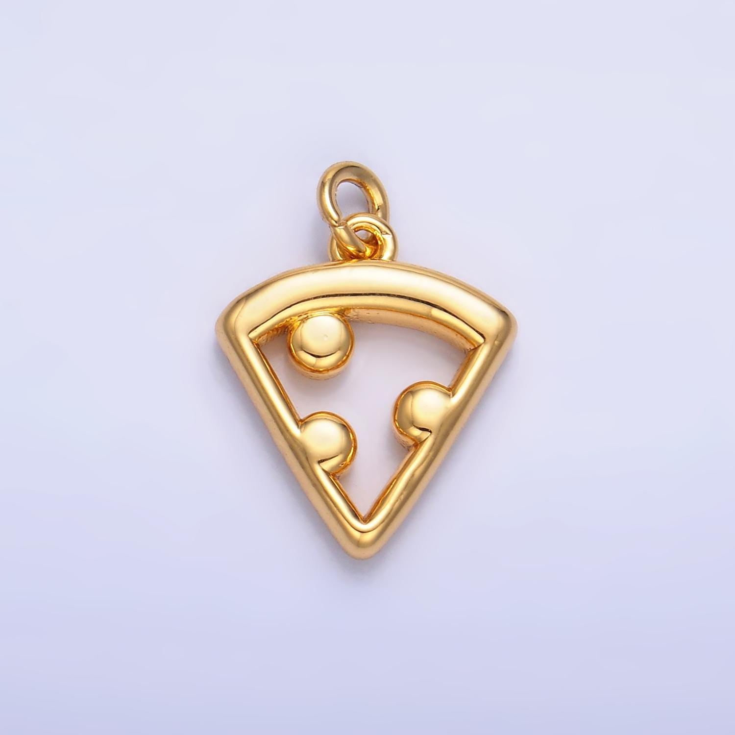 Mini Gold Filled Pizza Charm Open Peperoni Pizza Pendant for Bracelet Necklace Earring Component Jewelry Making Supply W219