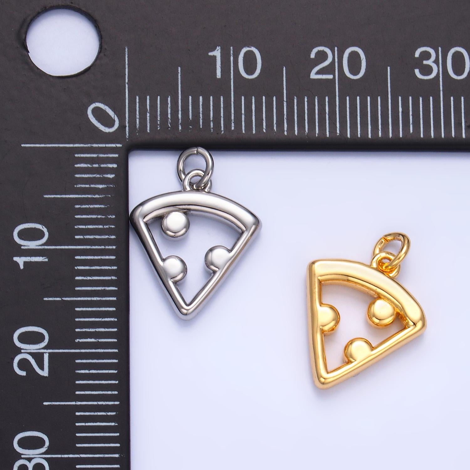 Mini Gold Filled Pizza Charm Open Peperoni Pizza Pendant for Bracelet Necklace Earring Component Jewelry Making Supply W219