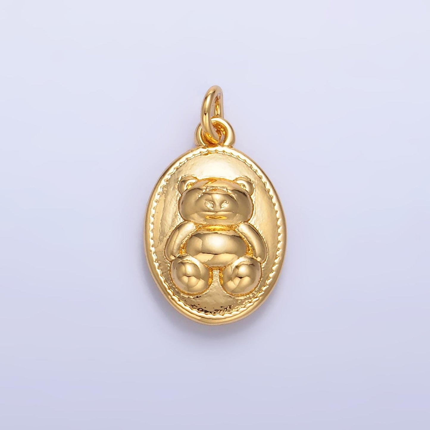24K Gold Filled Teddy Bear Pendant Kids Stuff Animal Add-On Charm in Gold for Bracelet Necklace Charm Bar Supply | W217