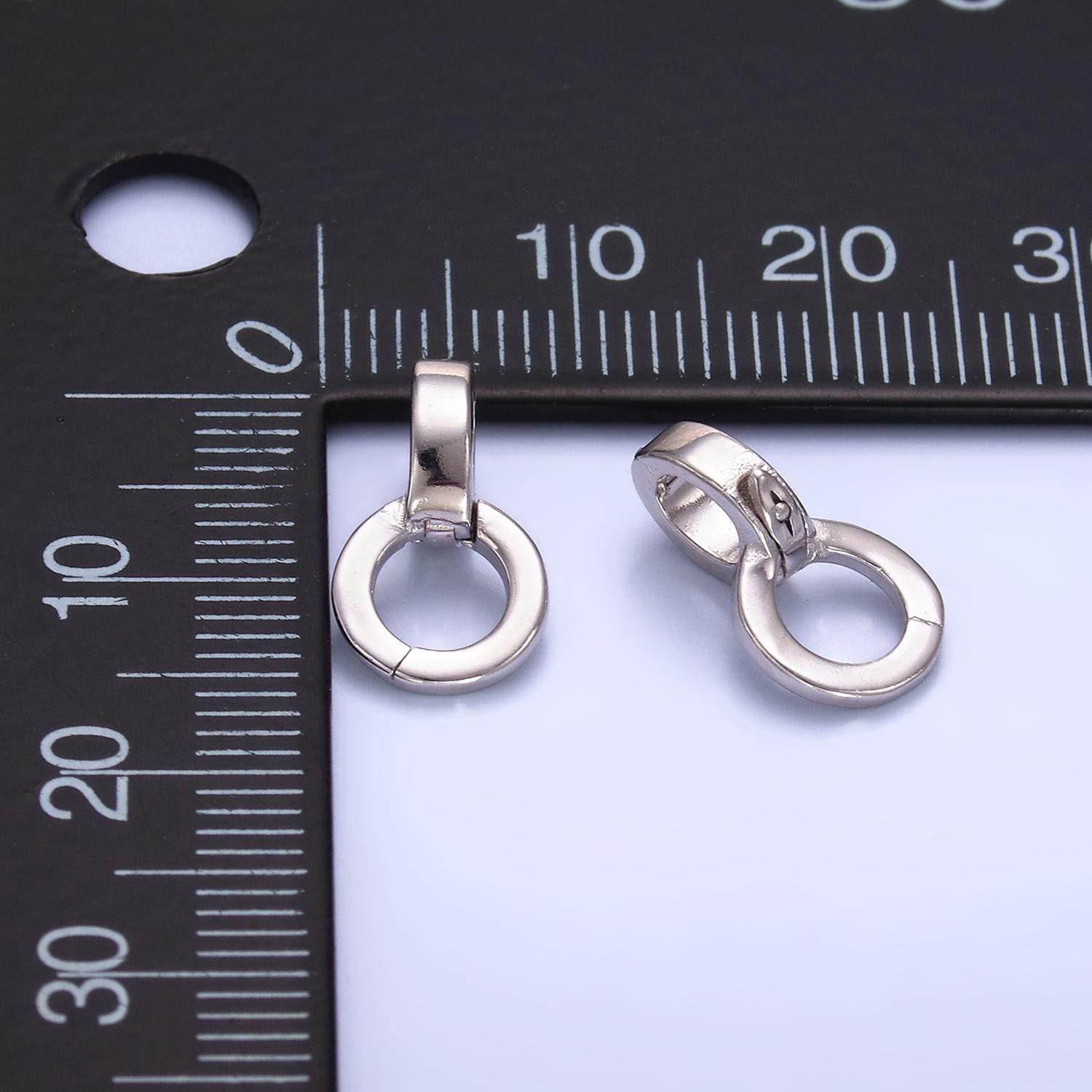 S925 Sterling Silver Charm Holder Pull Gate Round Clasp, Double Open Clasp Wholesale Supply for Necklace Jewelry Making SL-541