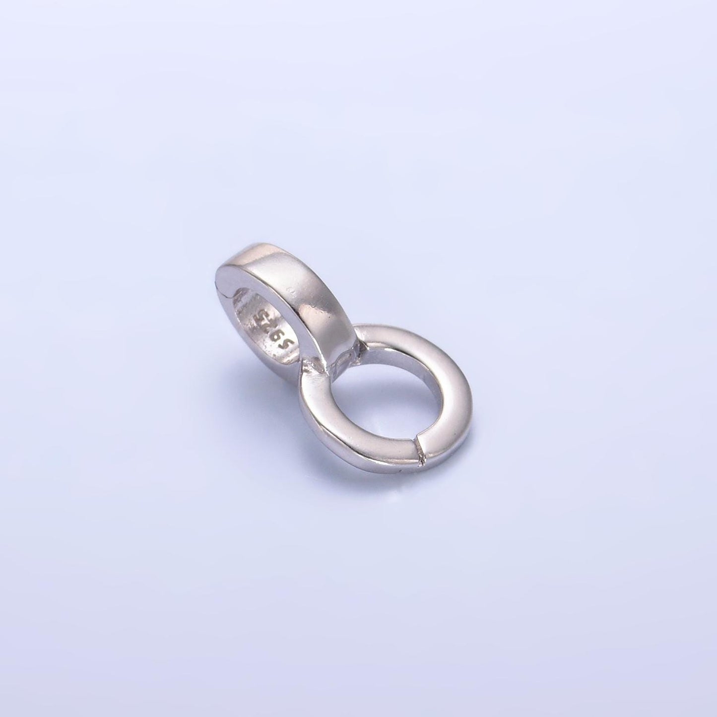 S925 Sterling Silver Charm Holder Pull Gate Round Clasp, Double Open Clasp Wholesale Supply for Necklace Jewelry Making SL-541