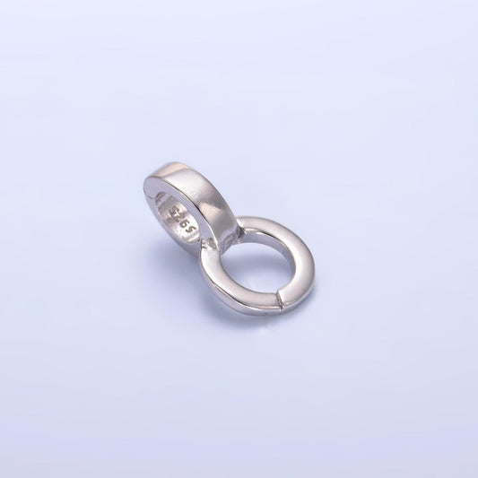 S925 Sterling Silver Charm Holder Pull Gate Round Clasp, Double Open Clasp Wholesale Supply for Necklace Jewelry Making SL-541