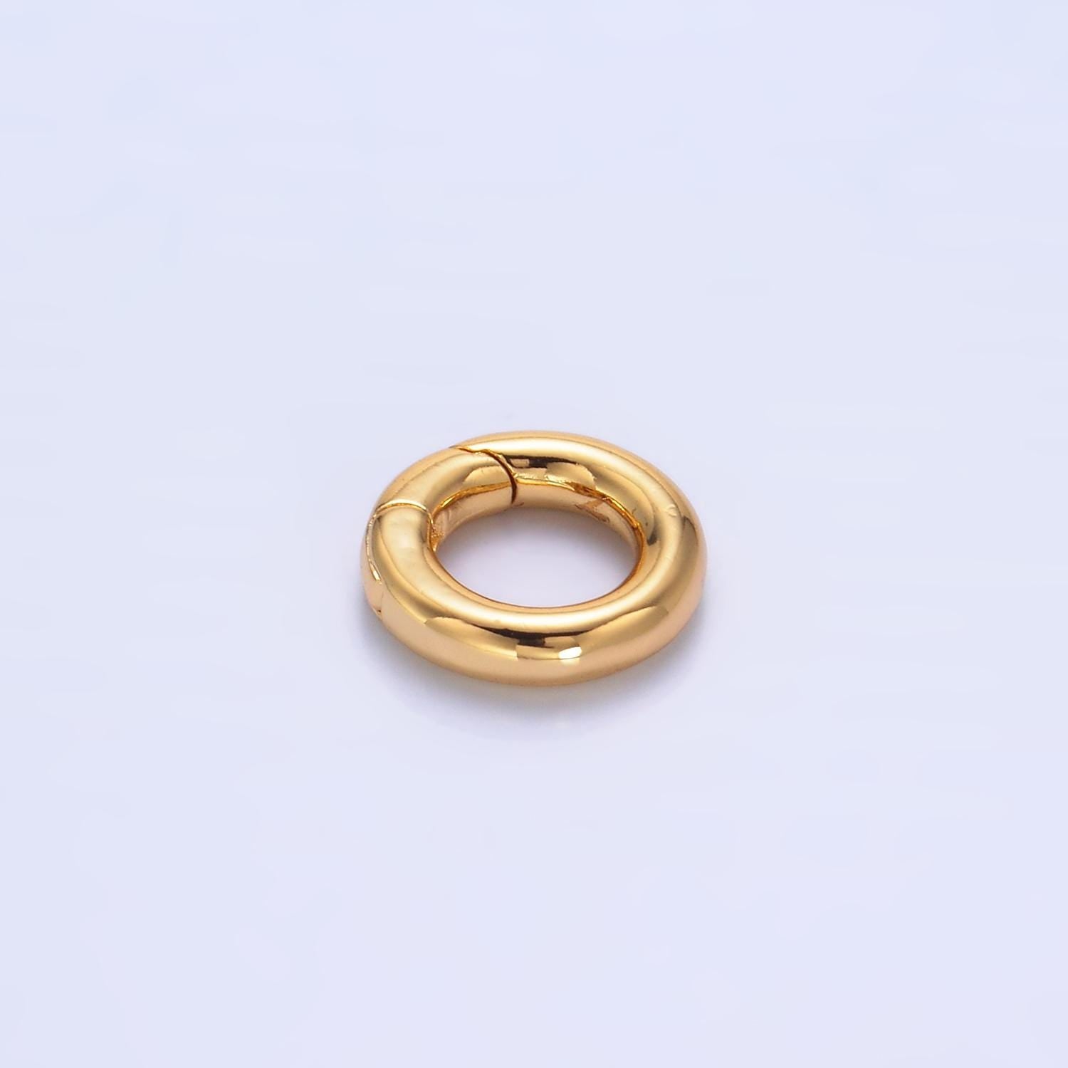 Dainty Gold Spring Gate Ring, Push Gate ring 10, 12mm Round Circle Ring Charm Holder Gold Clasp for Jewelry Clasp Z-A1041
