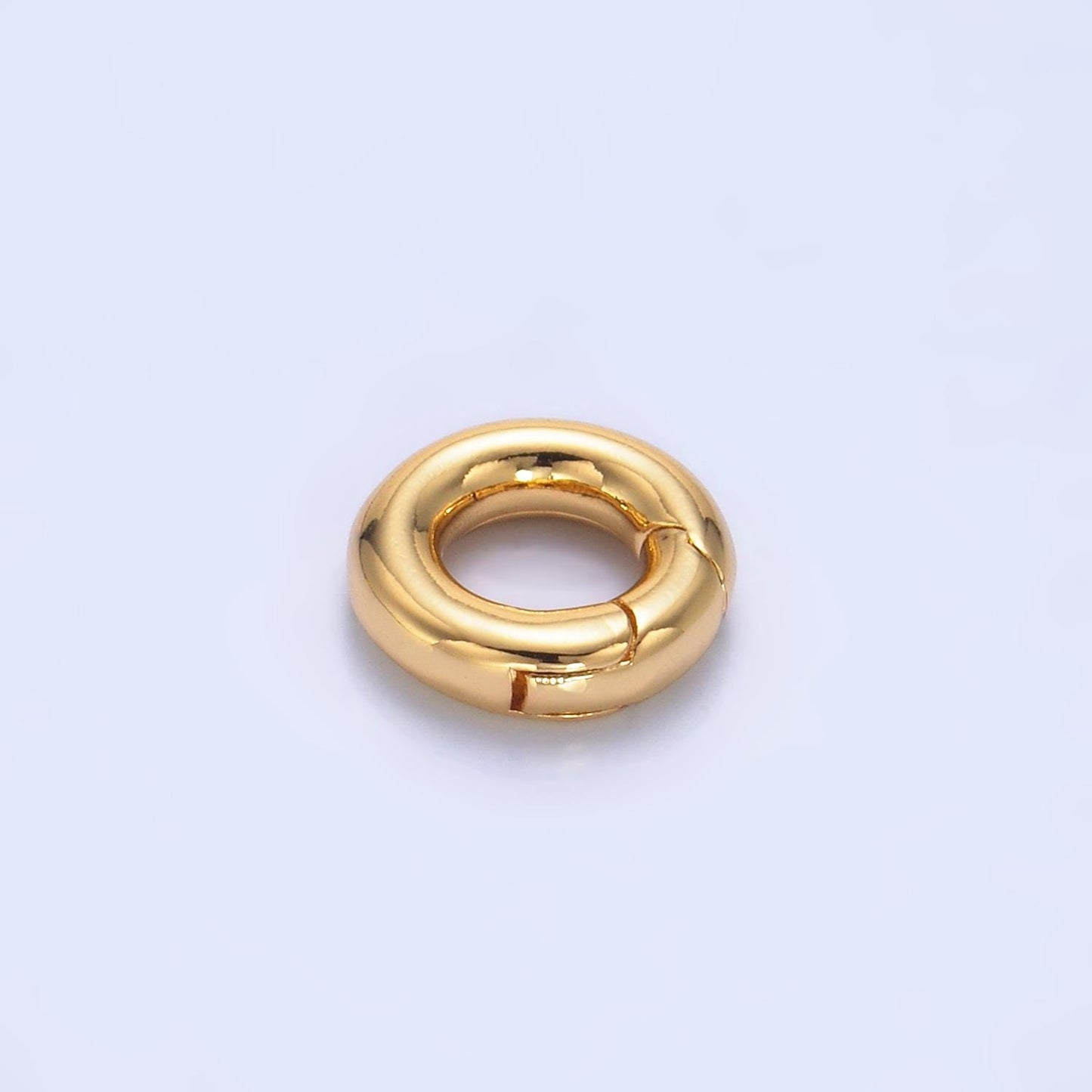Dainty Gold Spring Gate Ring, Push Gate ring 10, 12mm Round Circle Ring Charm Holder Gold Clasp for Jewelry Clasp Z-A1041