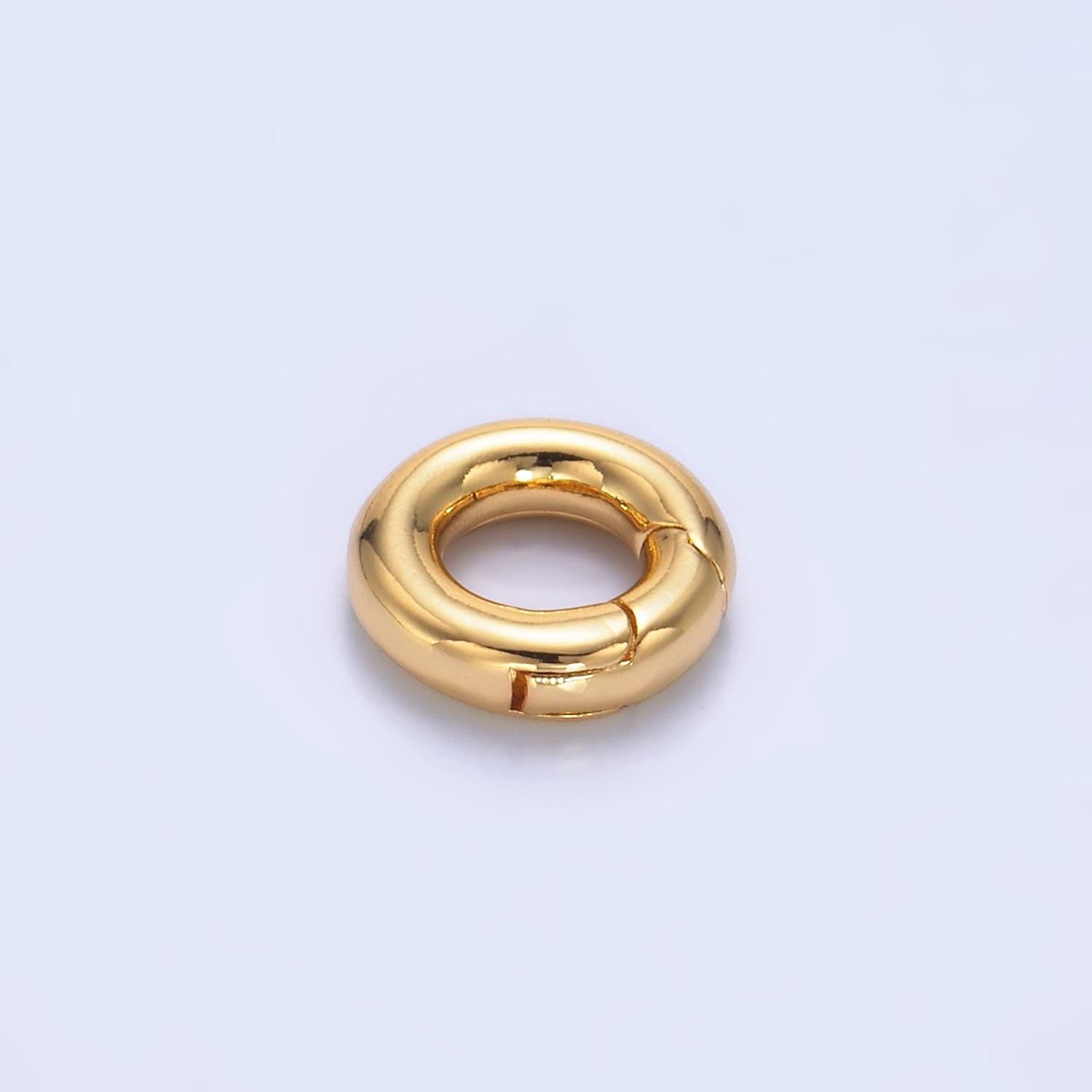 Dainty Gold Spring Gate Ring, Push Gate ring 10, 12mm Round Circle Ring Charm Holder Gold Clasp for Jewelry Clasp Z-A1041