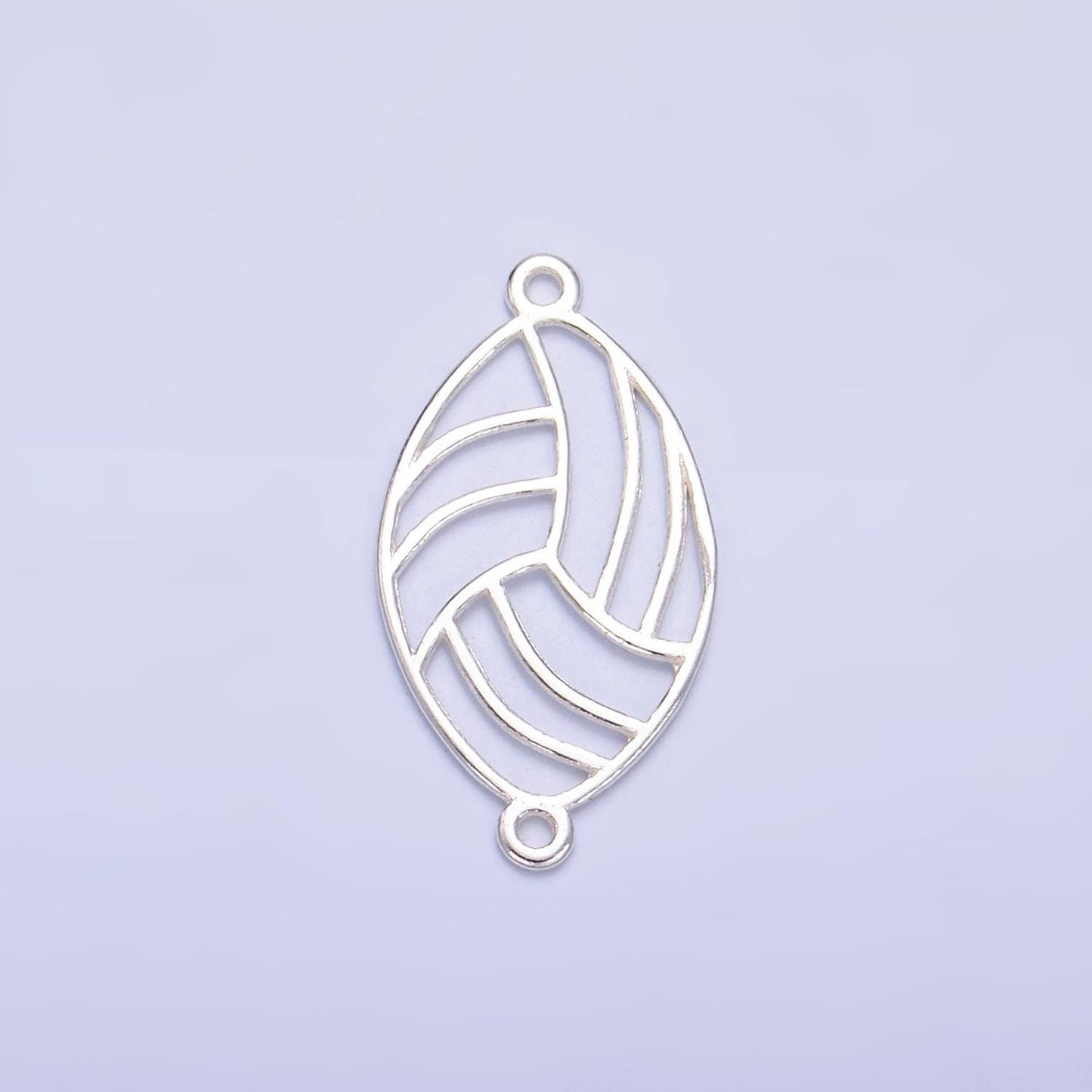 Mini S925 Sterling Silver Football Charm Connector Minimalist Gold Vermeil Sport Ball Link Connector | SL-584
