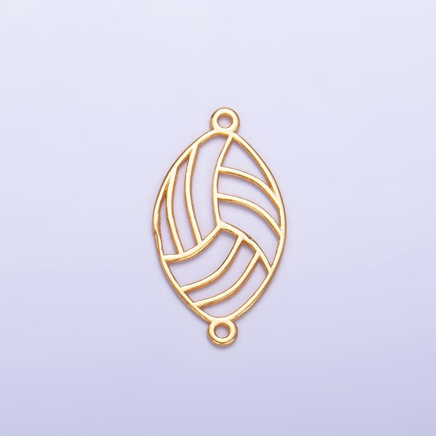 Mini S925 Sterling Silver Football Charm Connector Minimalist Gold Vermeil Sport Ball Link Connector | SL-584
