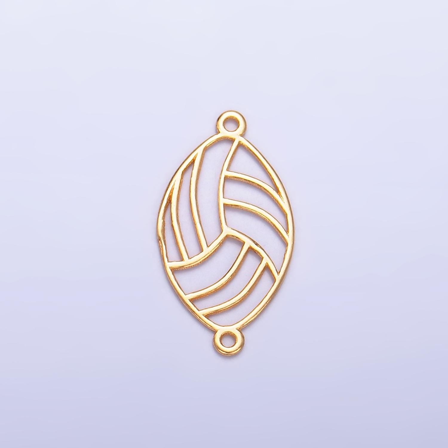 Mini S925 Sterling Silver Football Charm Connector Minimalist Gold Vermeil Sport Ball Link Connector | SL-584