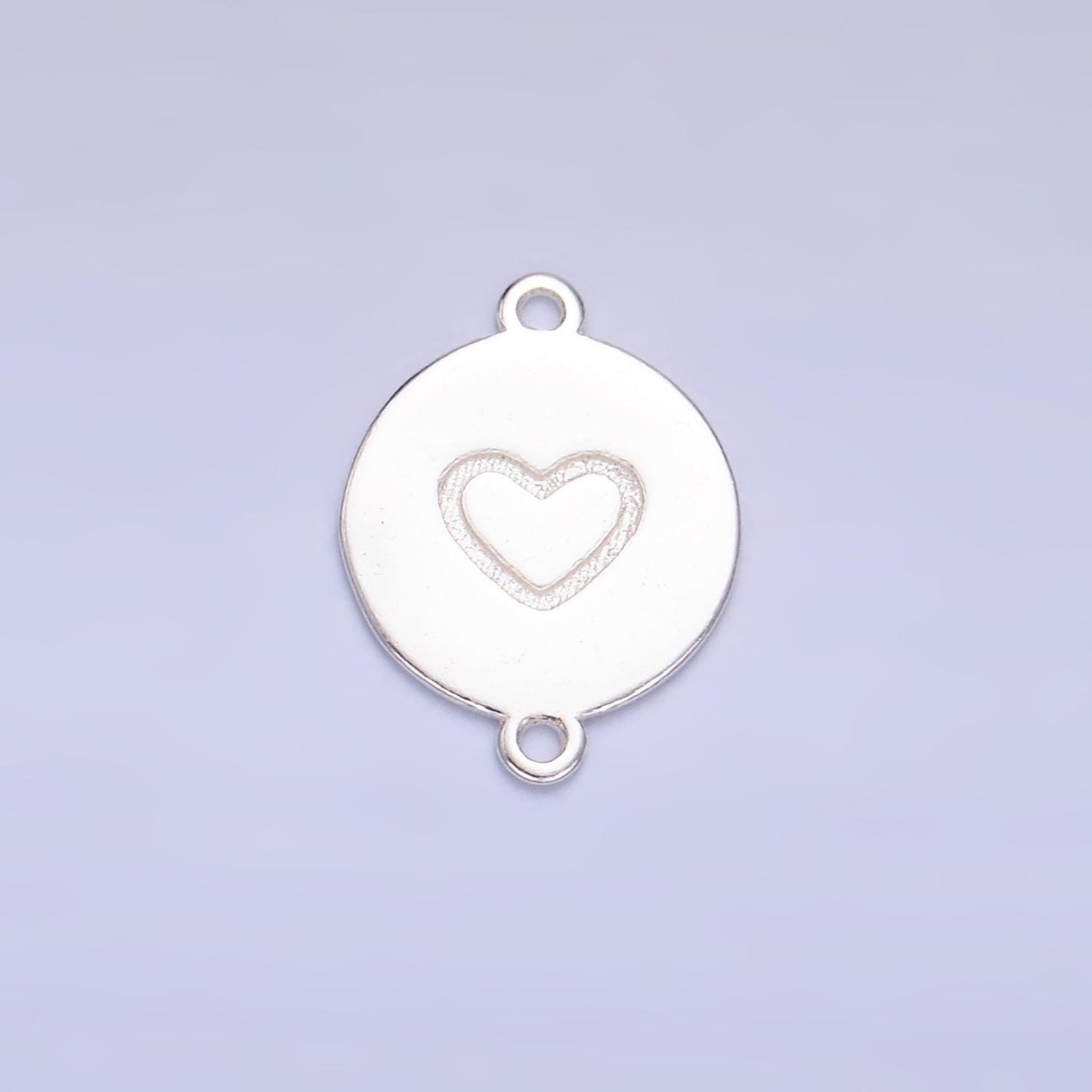 Sterling Silver S925 Mini Heart Charm Connector Gold Vermeil Dainty Round Stamped Heart Link Connector for bracelet component | SL-586