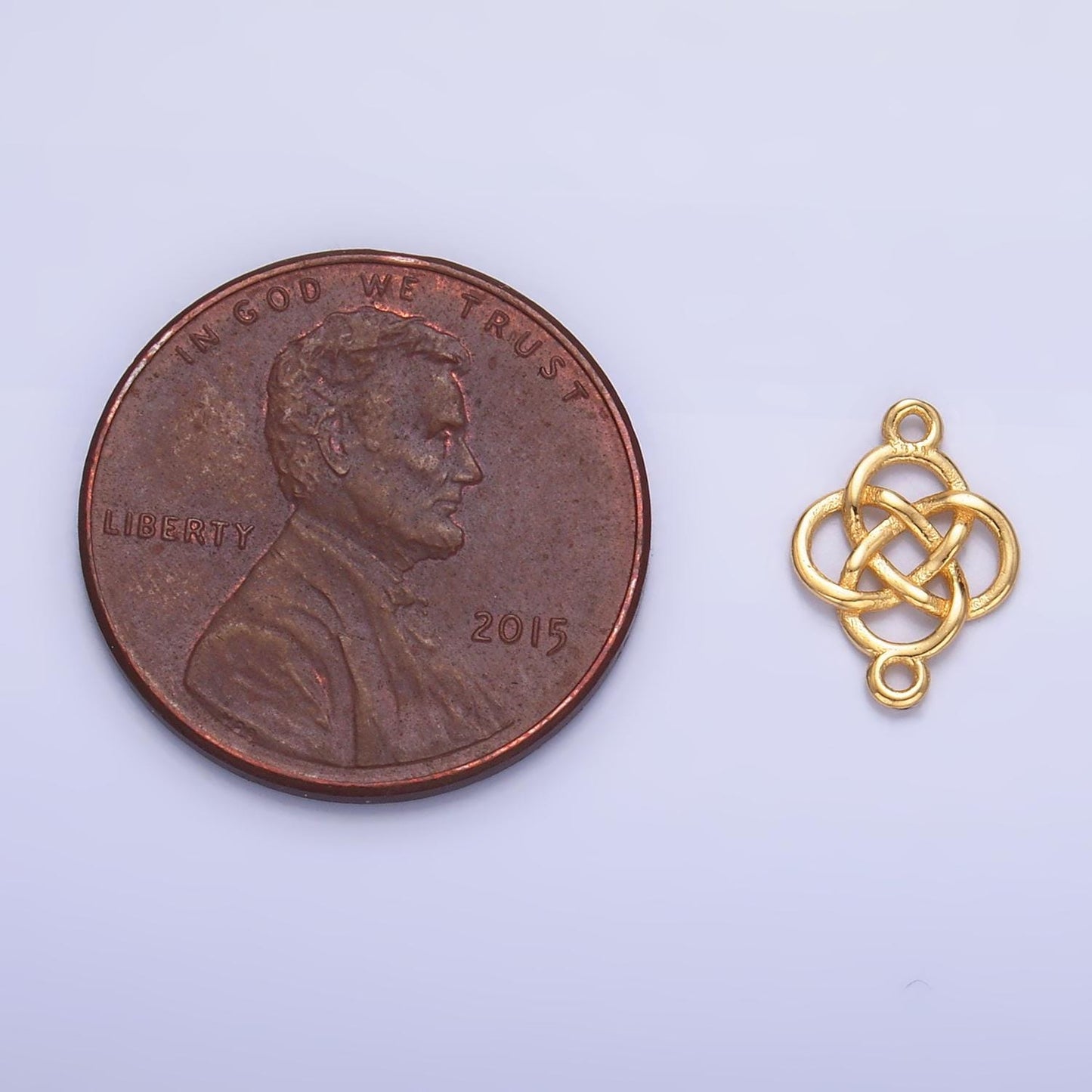 Mini S925 Sterling Silver Filigree Charm Connector Minimalist Gold Vermeil Infinity Flower Link Connector | SL-569