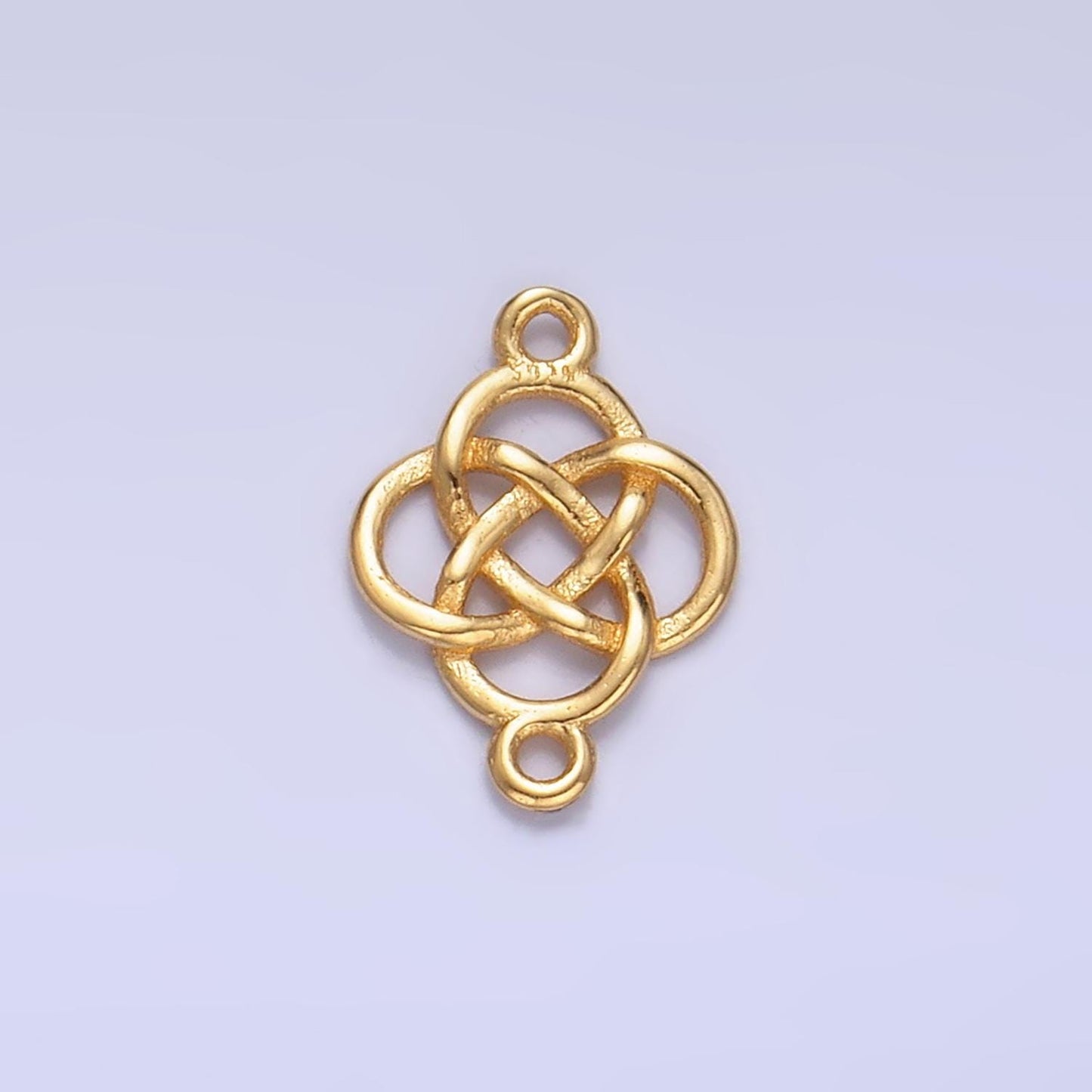 Mini S925 Sterling Silver Filigree Charm Connector Minimalist Gold Vermeil Infinity Flower Link Connector | SL-569