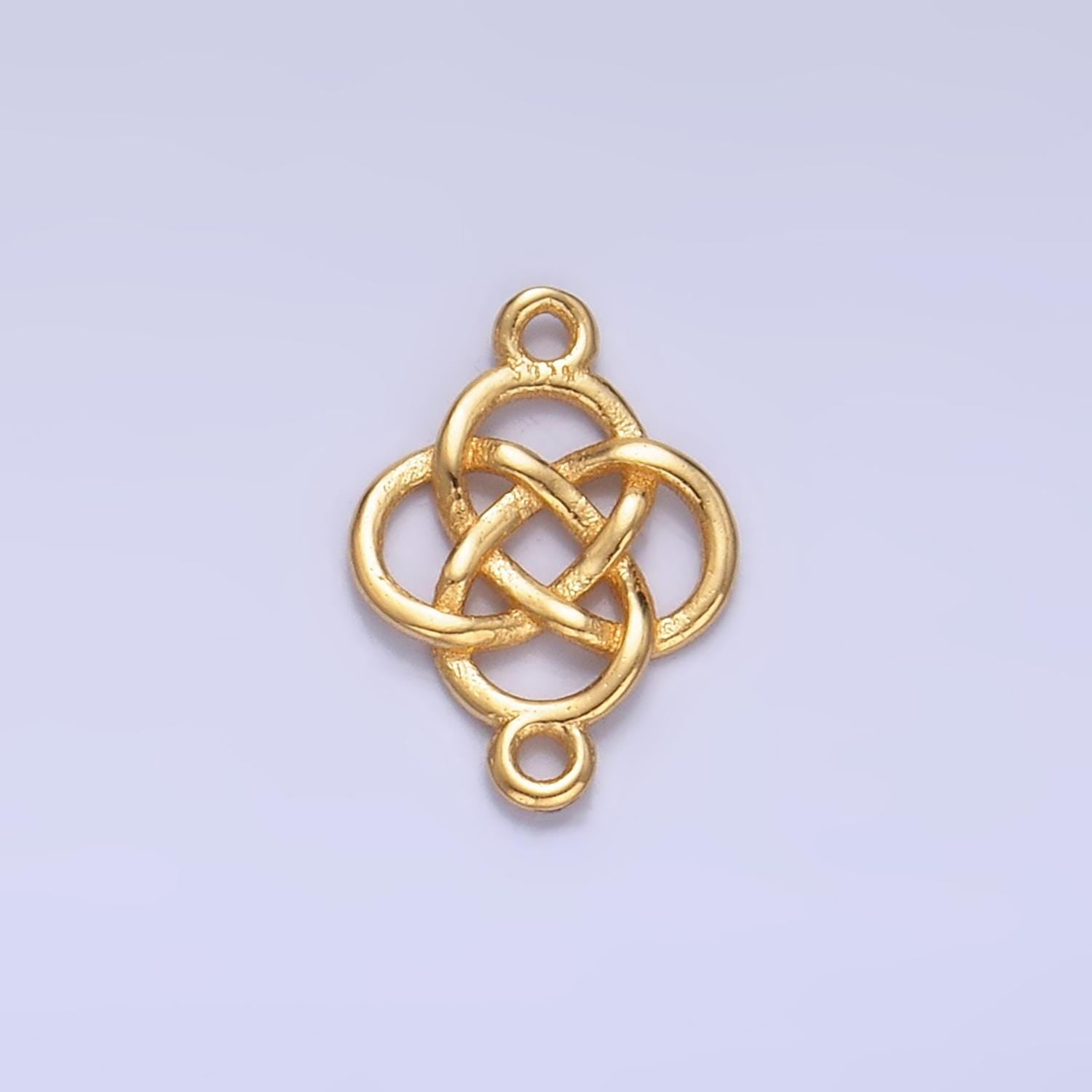 Mini S925 Sterling Silver Filigree Charm Connector Minimalist Gold Vermeil Infinity Flower Link Connector | SL-569