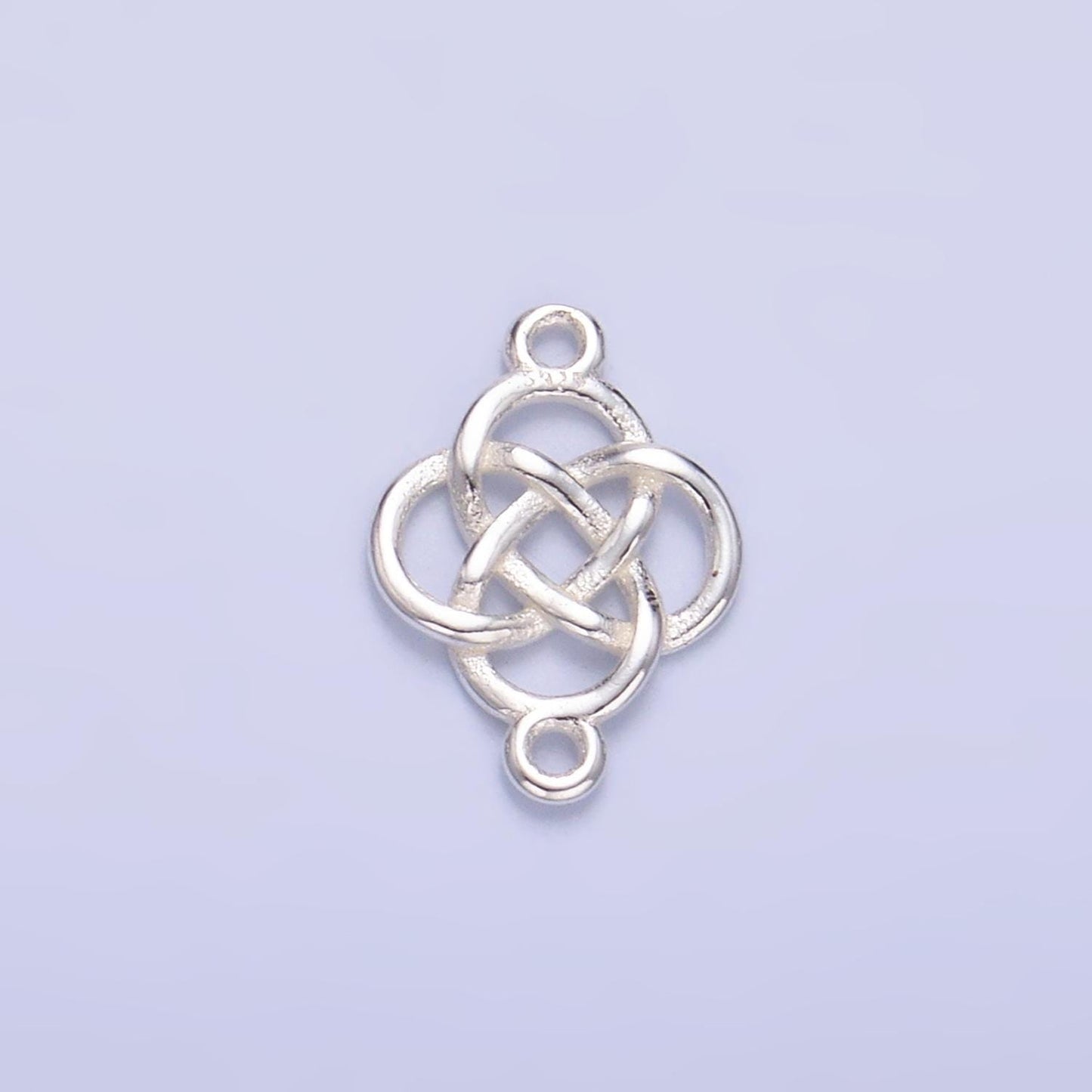 Mini S925 Sterling Silver Filigree Charm Connector Minimalist Gold Vermeil Infinity Flower Link Connector | SL-569