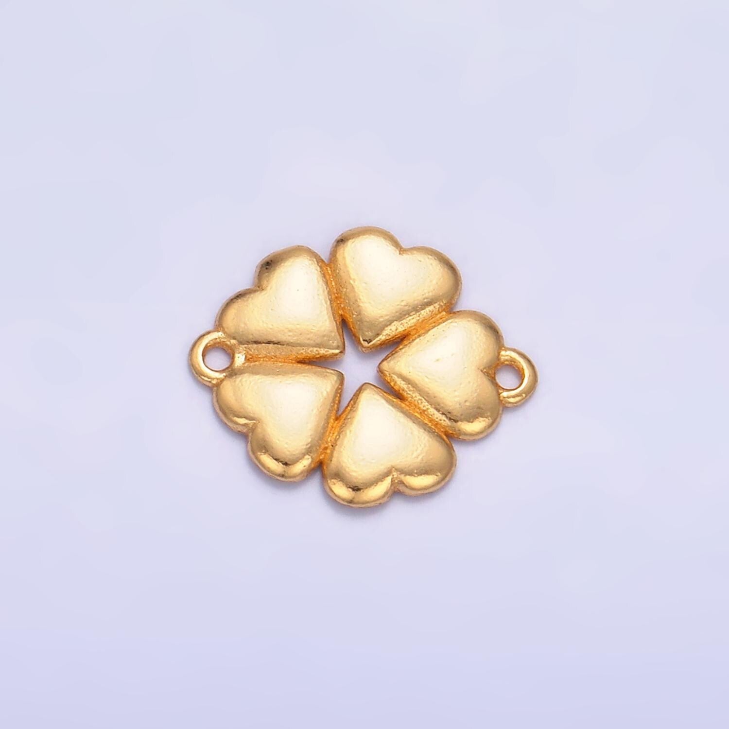 Sterling Silver Heart Flower Charm Connector for Bracelet Jewelry Making Valentine Heart Flower link Connector Wholesale Supplies SL575