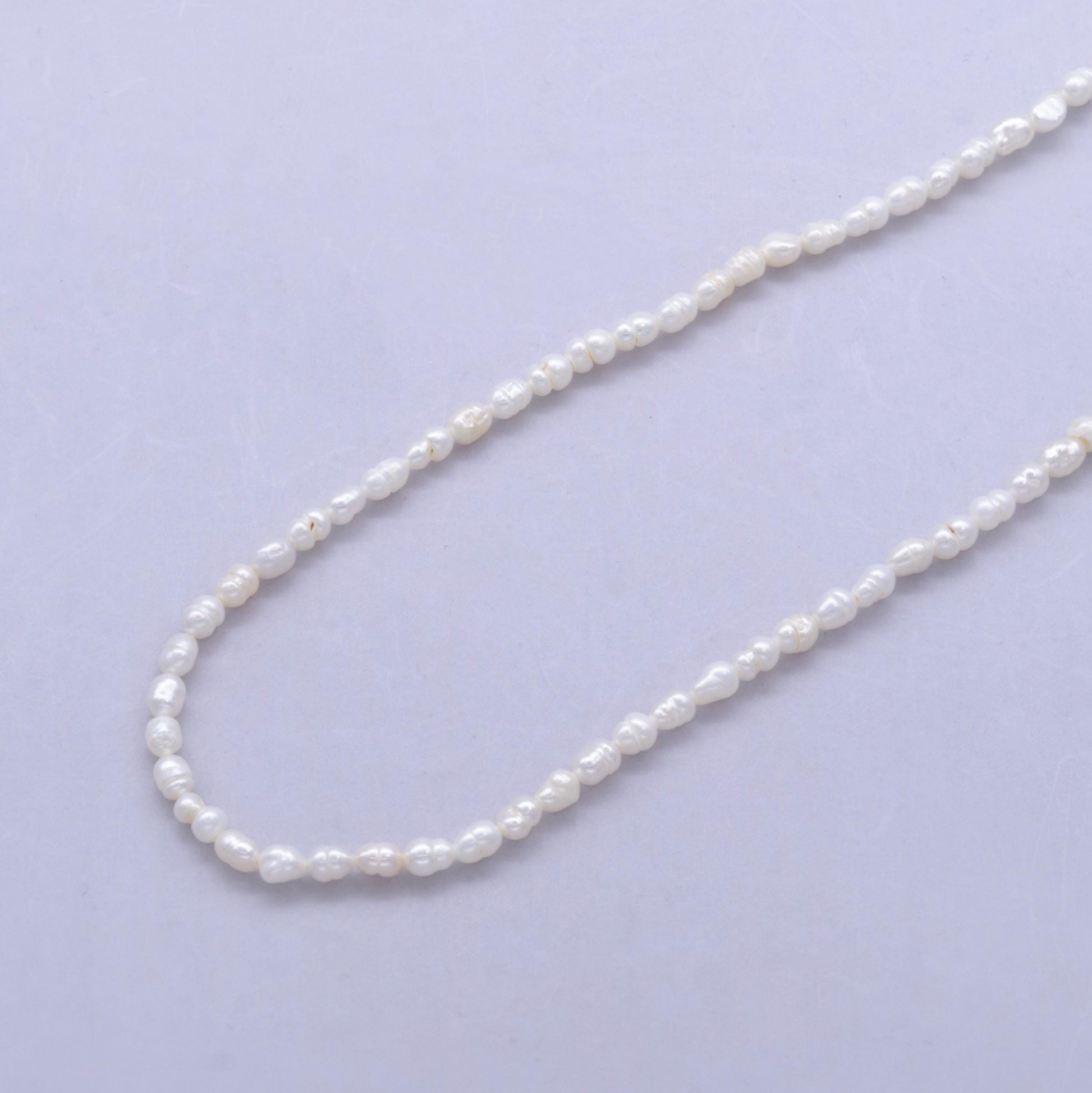 Dainty Gold Filled Freshwater Seed Pearl Necklace 16 inch long for Minimalist Jewelry Making WA2724