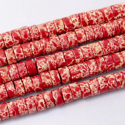 Gemstone Red Zebra Jasper Heishi Discs Beads 4.5 x 2.5 mm Beads for bracelet Necklace Component WA2704